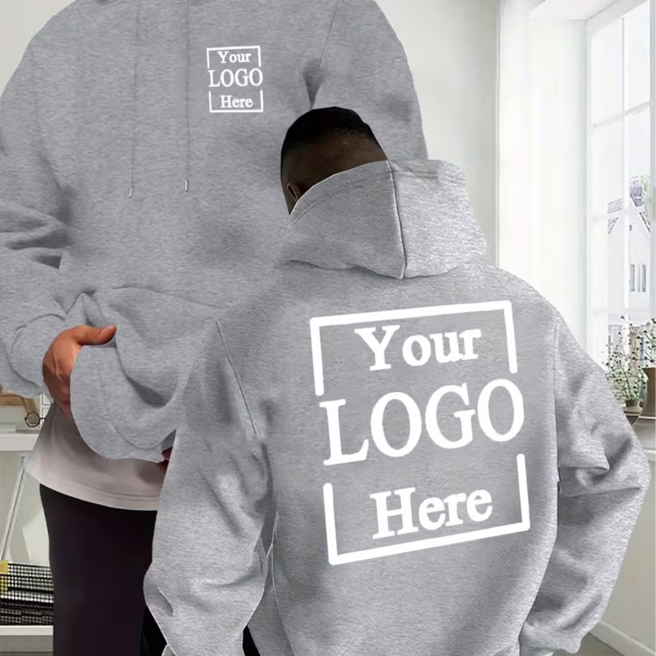TEMU Custom Sweatshirt, Casual Temperament Premium Custom, Custom, Suitable For Teams, Team Building, Restaurant Custom, New Style, , Personalized