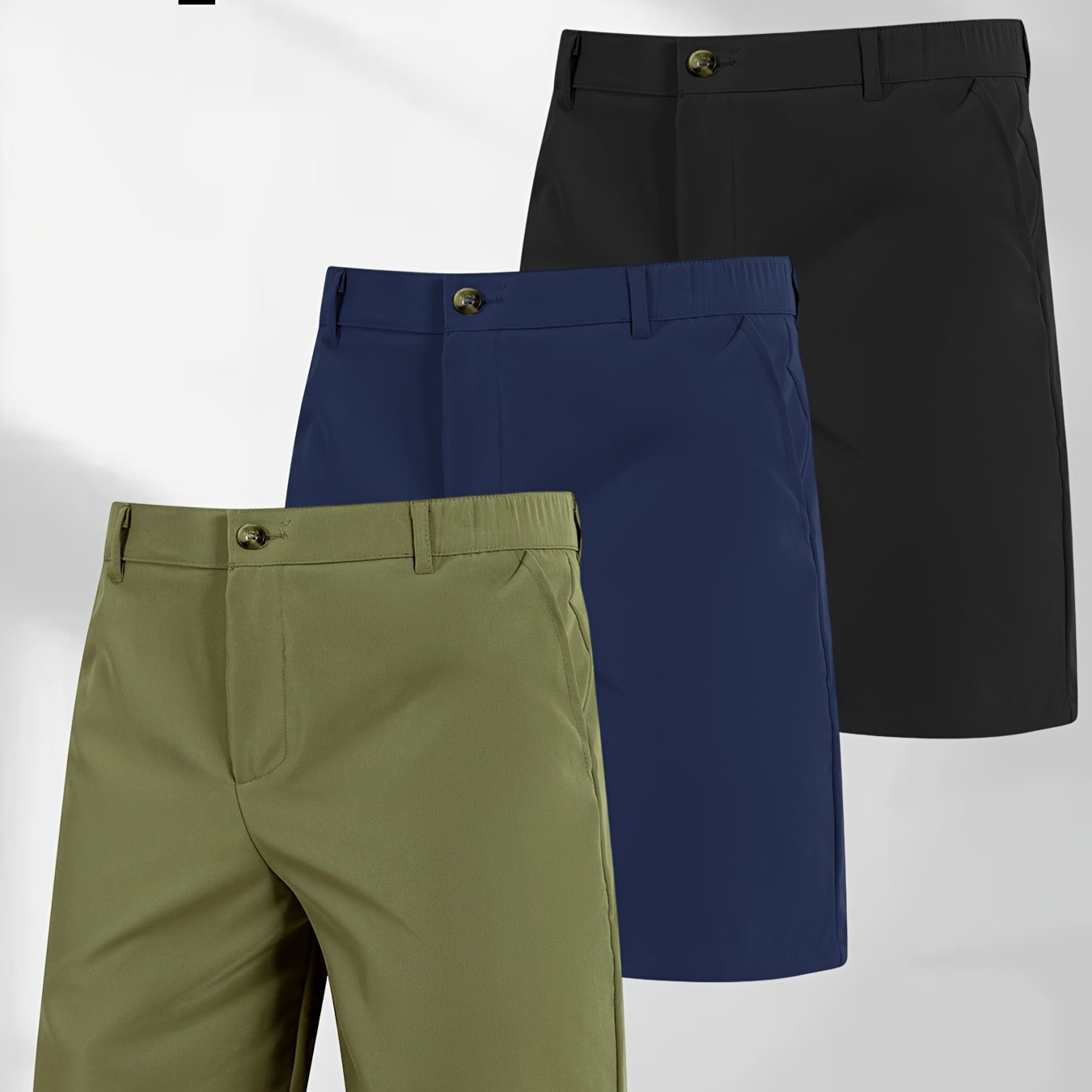 TEMU Men's Fashion Easy Shorts, 3pcs Set, Street Versatile Straight Bermuda Shorts, Casual Sports Shorts Fashion Bermuda Shorts, Woven Solid Color