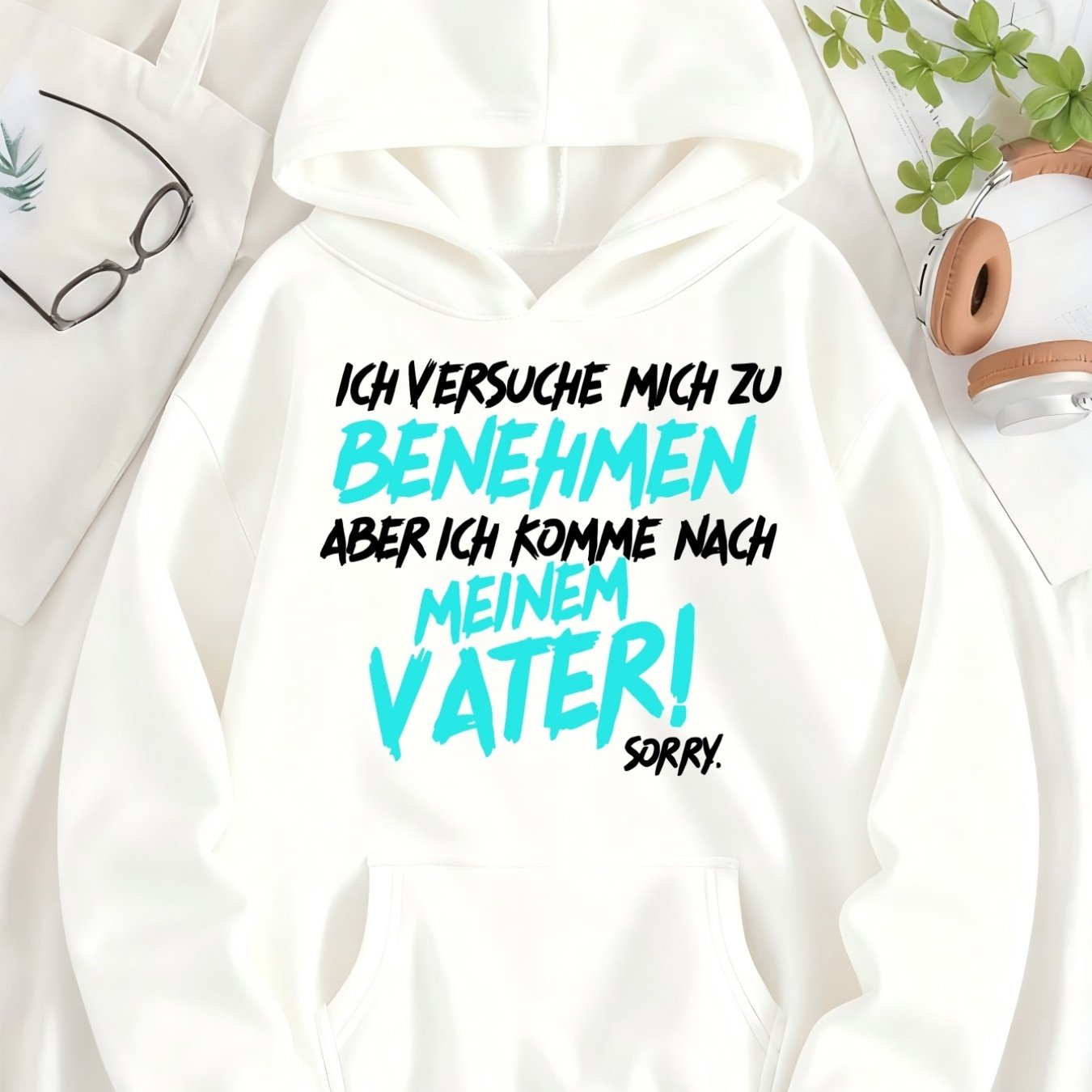 The Printed Pattern On : "i Try To , But I Take After ! Sorry." Pattern Printed Letters Women' Hoodie With Lining