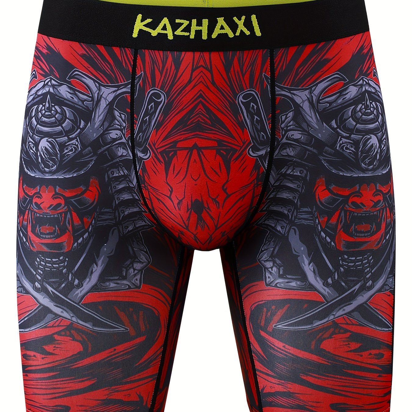 TEMU 1pc Men's Long Briefs With Skeleton Print, Breathable And Stretchy Sports Boxer Briefs