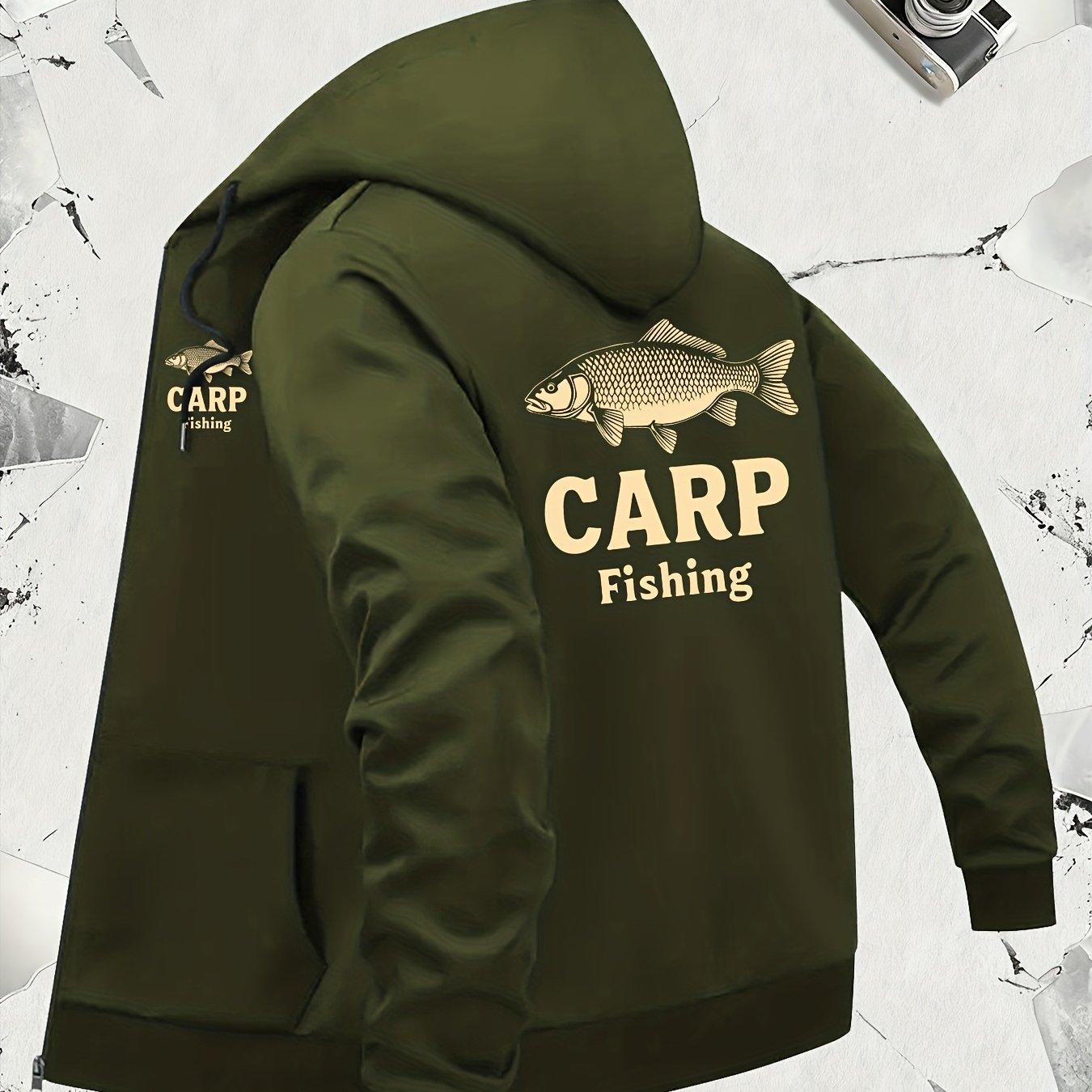 TEMU Pattern Men's Hooded Jacket Zipper Fashion Sport Versatile Jacket