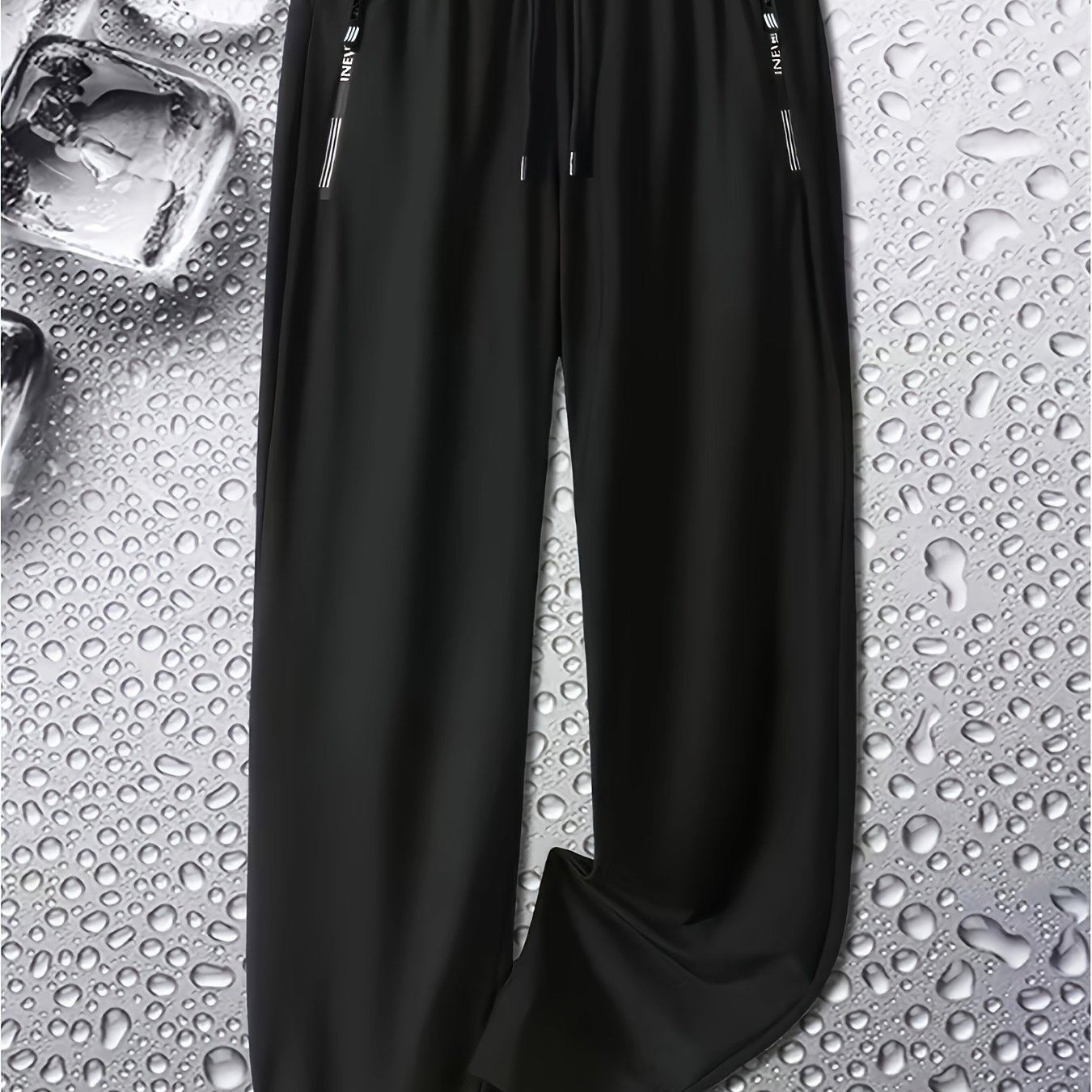 TEMU Men's Fashionable Casual Sport Pants, Made Of Comfortable And Soft Fabric, Featuring Dual-side Letter Zipper Pockets And An Elastic Drawstring