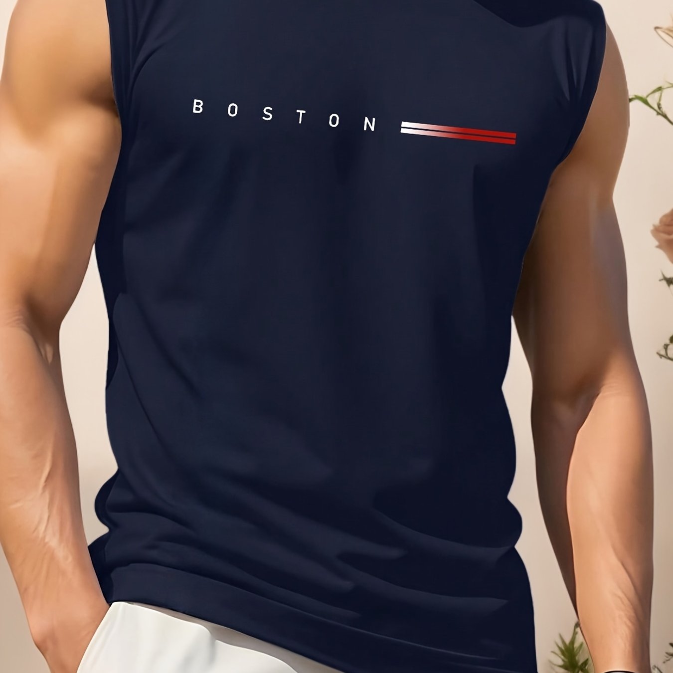 TEMU Men's Tank Top With 3d Solid Color Pattern, , Suitable For Outdoor Leisure Sports And Beach Vacations In Summer