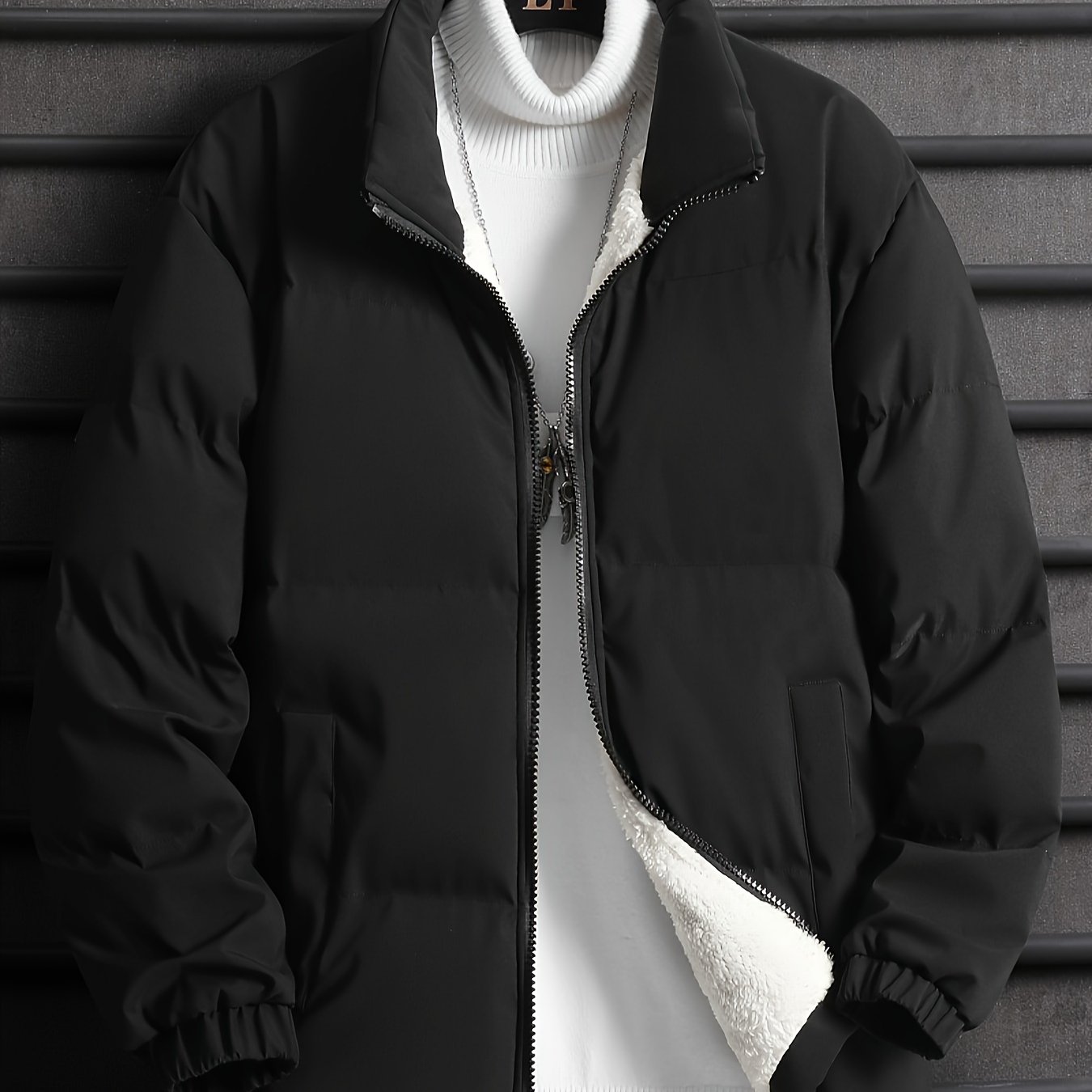Standing Collar Double-sided Wear Jacket Men Winter Cold Warm Thickened Loose Sports And Leisure Couples Wear Jacket Jacket