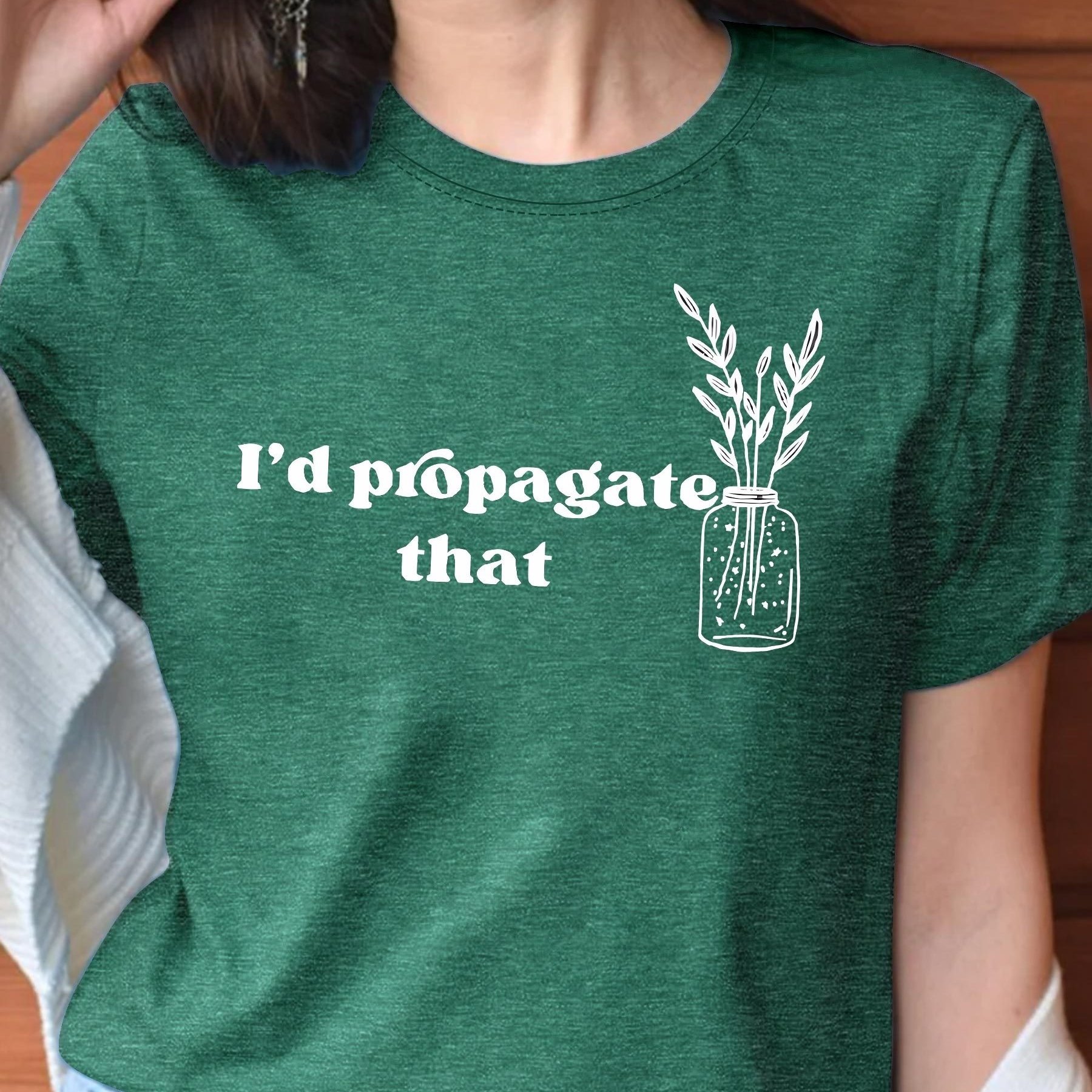 TEMU Women's Casual Crew Neck T-shirt, "i'd That" Graphic Print, Short Sleeve, Regular Length, Medium Stretch Fabric, Vintage Style, Top, Sizes S-xxl