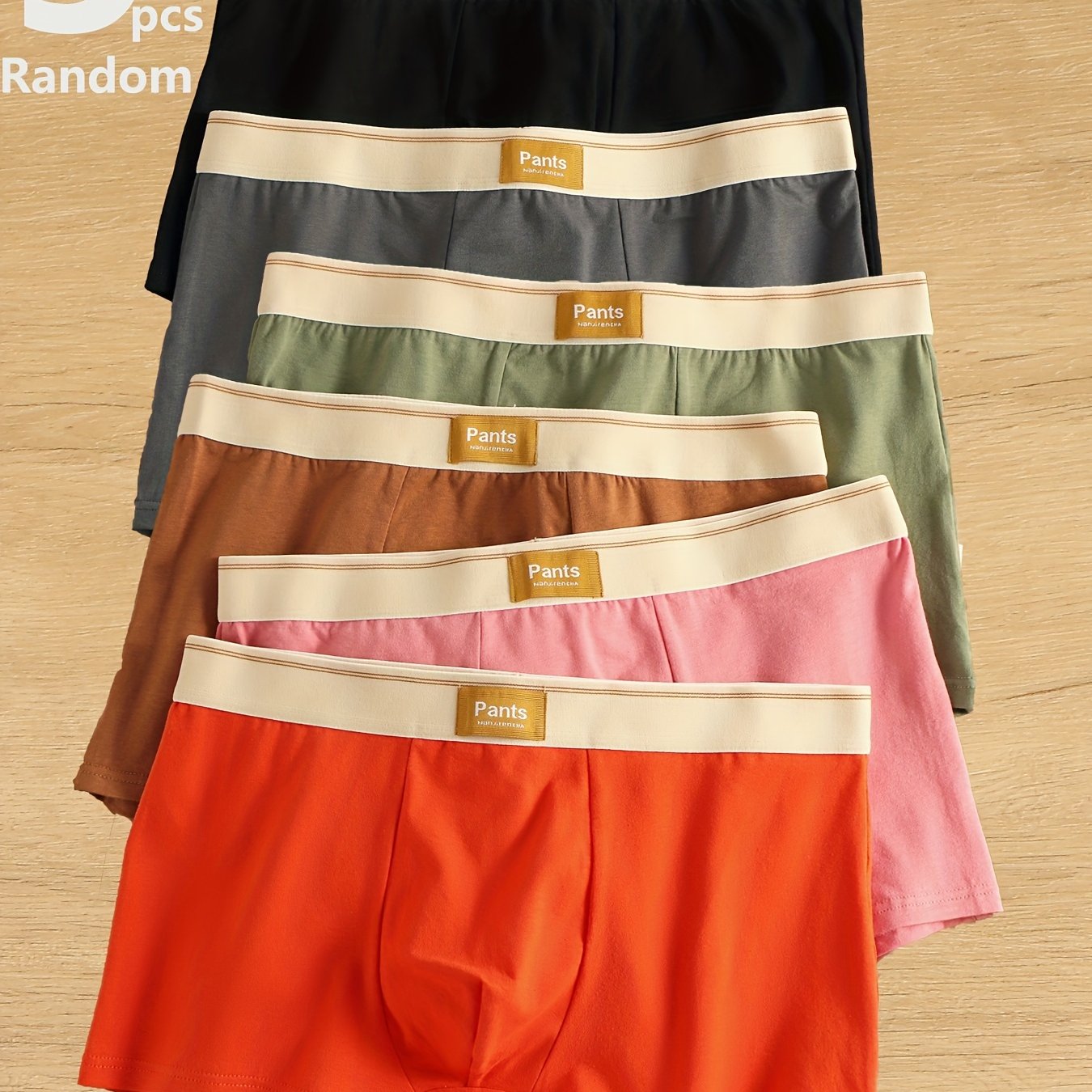 Random 5pcs Solid Color Men&;s Briefs, Breathable Comfortable Underwear, Suitable For Daily And Casual Wear