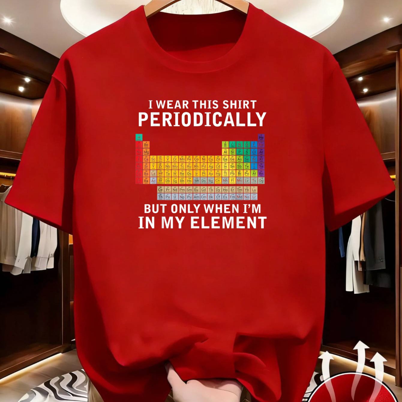 TEMU Men's Funny Science T-shirt, "i Wear This Shirt " Chemistry Element Table Print Tee, Geek Humor Short Sleeve Top For Students And Teachers