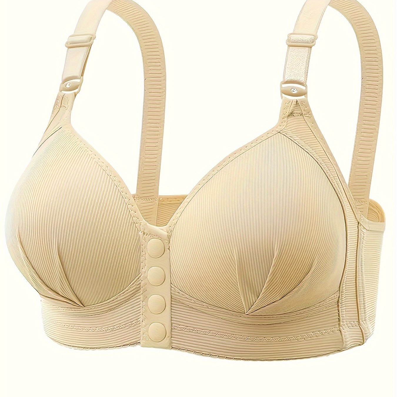 Front Buckle Push Bra Comfy Breathable Full Coverage Bra - Temu