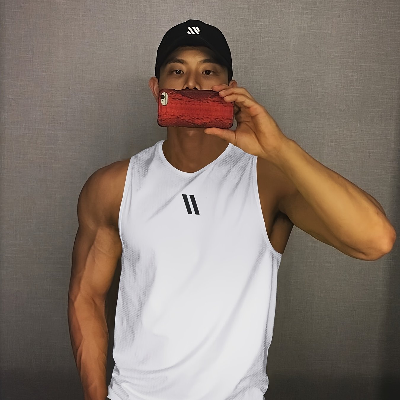 TEMU 남성용 단색 웨스턴 스타일 여름 피트니스 및 스포츠 훈련용 운동 탱크탑