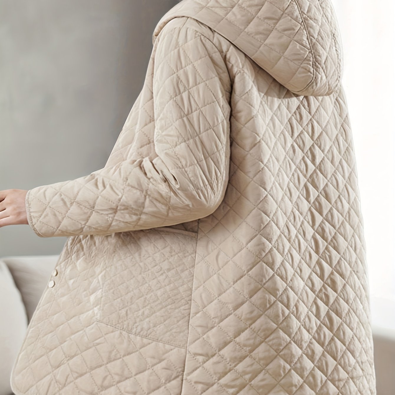 TEMU Talla Grande - Talla Grande - Abrigo Otoño y Invierno 2025, Abrigo de Otoño para de , Diseño de Línea de Abrigo Grande a Todo Color para Mujer