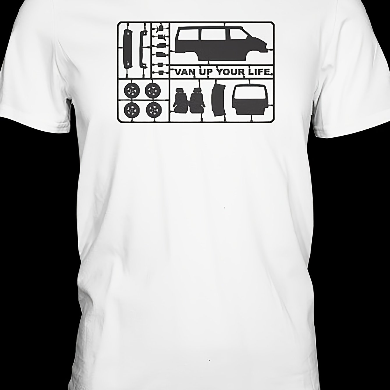 Image of Men's Short Sleeve T-shirt With Van Themed - Casual Round Neck Tee Suitable For Van Enthusiasts, Machine Washable, Wear, Regular Fit Apparel (no)
