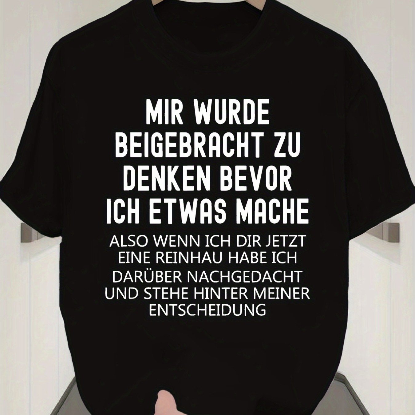 Humorous Casual T-shirt For Men In German Style With A Print