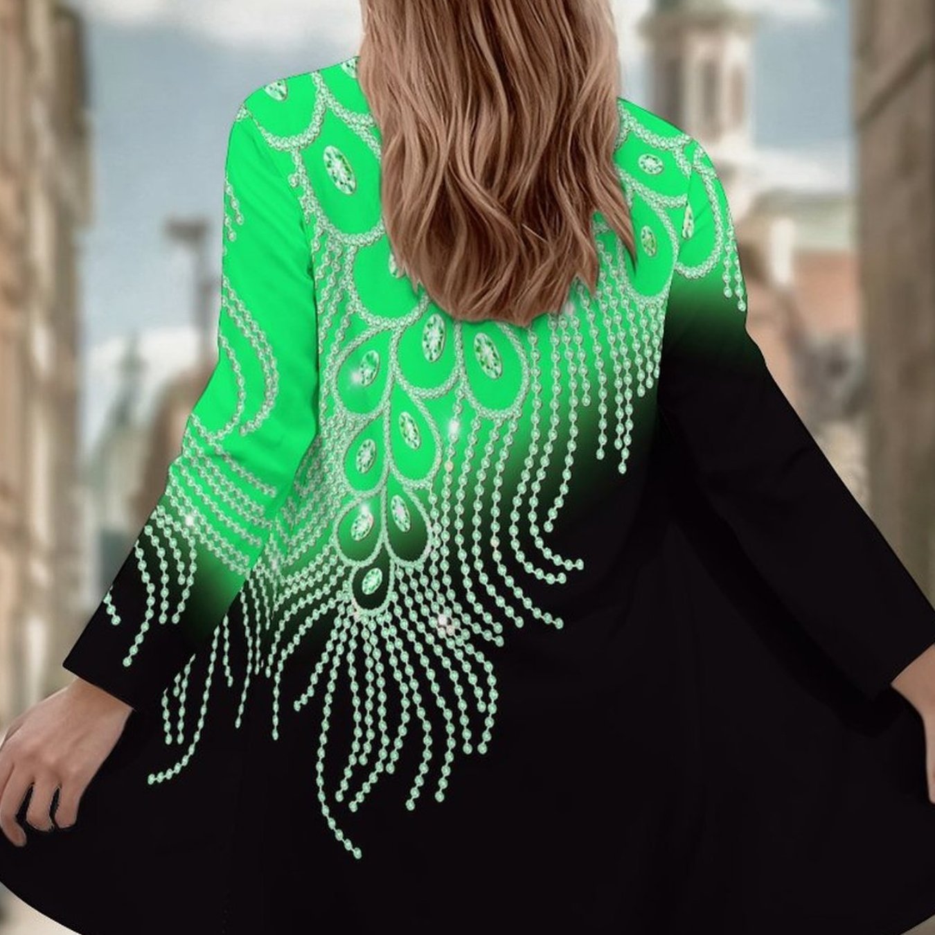 Plus Size, Oversized Women's Long Sleeve Cardigan Coat - Classic Trendy With Printed Design, Perfect For Daily Wear, Office, And Travel
