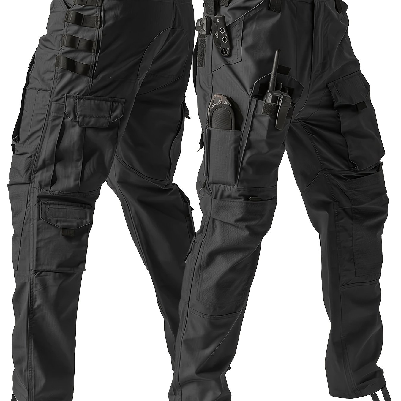Men's Tactical Cargo Pants - Durable Work Pants With Multiple Pockets, Adjustable Drawstring, Lightweight For Hiking, Camping, Outdoor Activities (spring/fall), Hiking Pants (no Belt)