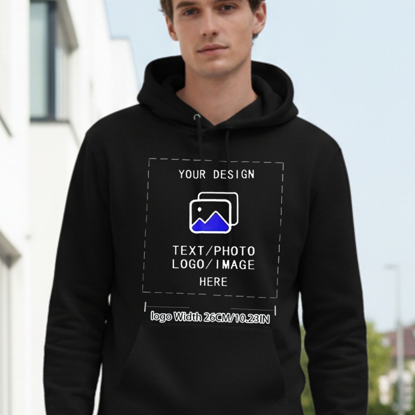 TEMU Sweat à capuche personnalisable pour homme - Impression photo/texte personnalisée , Confortable et respirant, Doux et chaud, Veste polyvalente,
