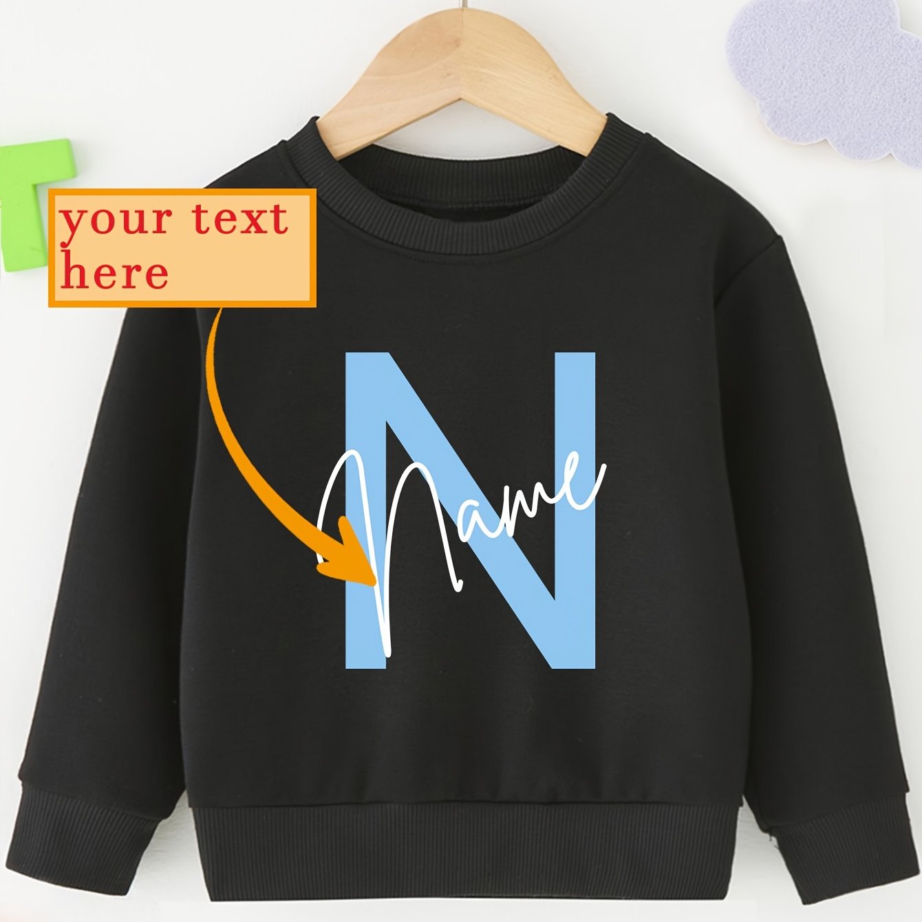 Dzxmq3004 Boys Name Custom Name Letter Print Spring Autumn Custom Hoodie