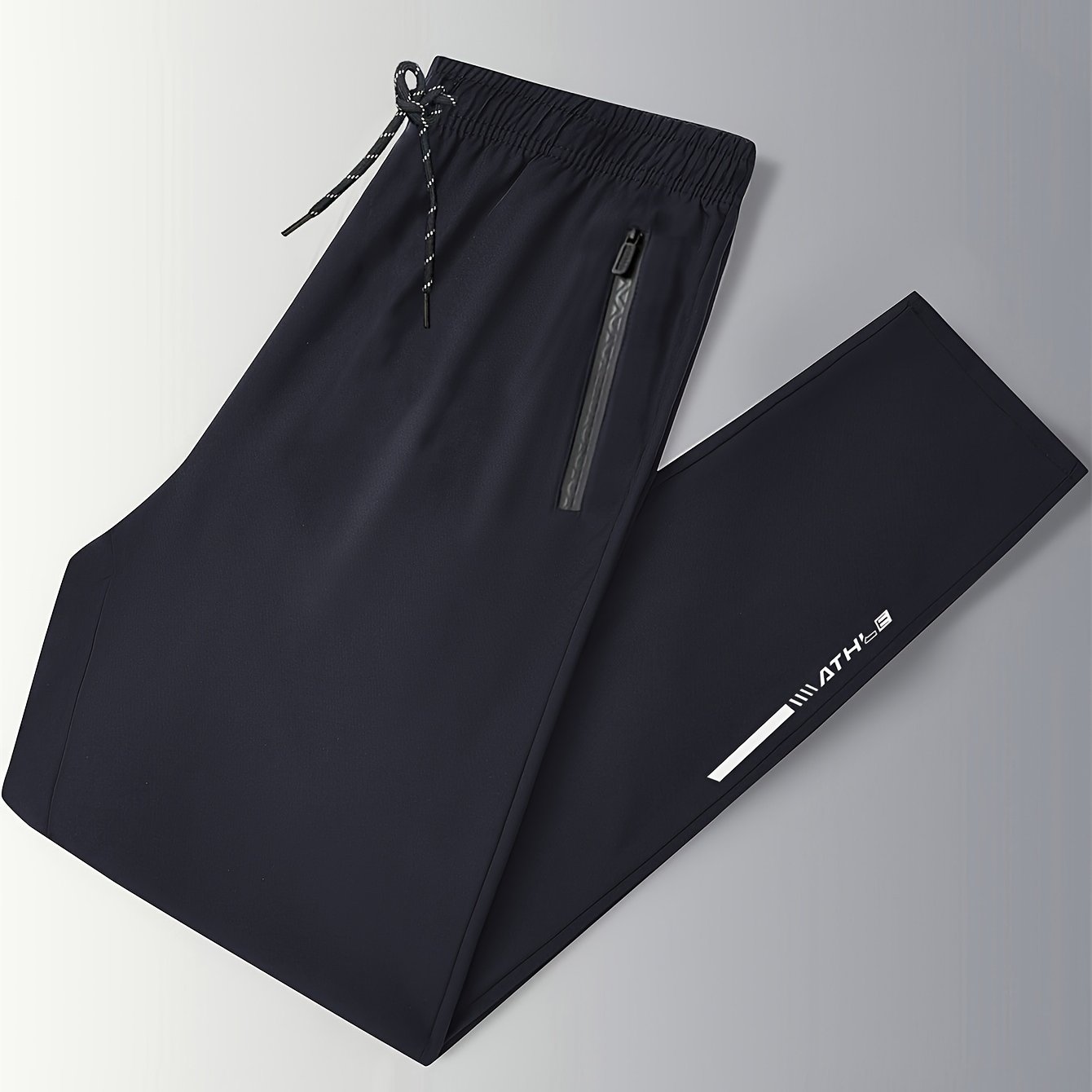 TEMU Men's Athletic Sweatpants Fitness Pants Outdoor Running Casual Pants Flat Foot Pants Minimalist Versatile Comfortable Men's Casual Pants, For