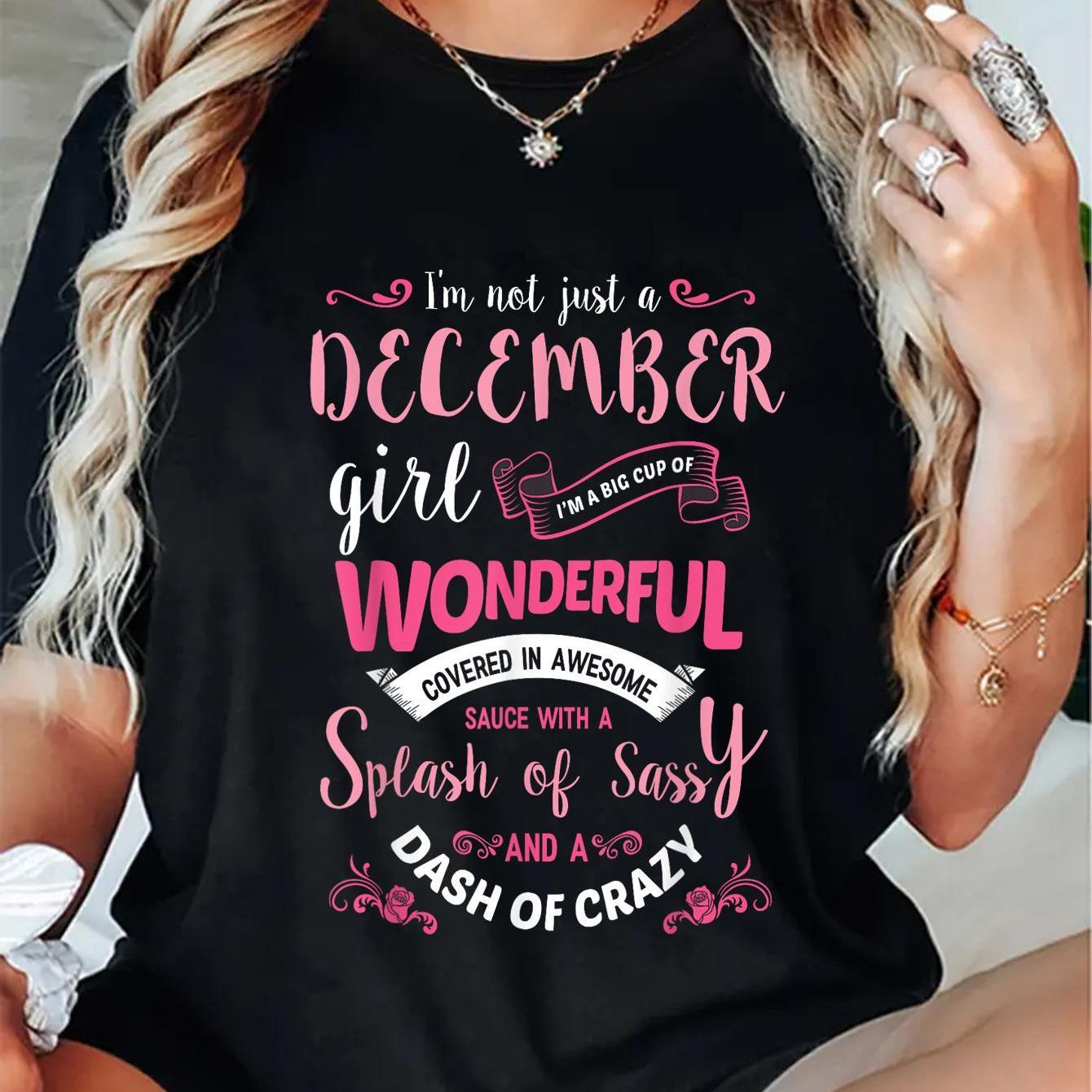TEMU 100% Cotton I'm A December Girl Gifts T-shirt Plus Size Shirt