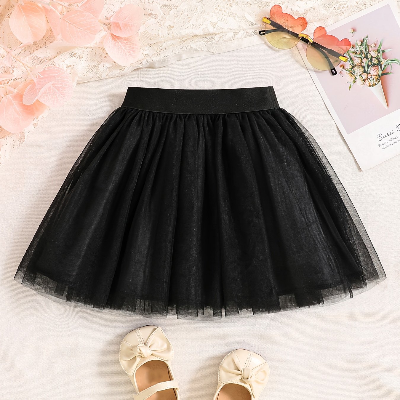 Cross-border Girls' Clothing A-line Skirt Tulle Skirt Medium And Small Solid Color Easy Style Versatile Mesh Princess Skirt Suitable For Daily Wear Skirt