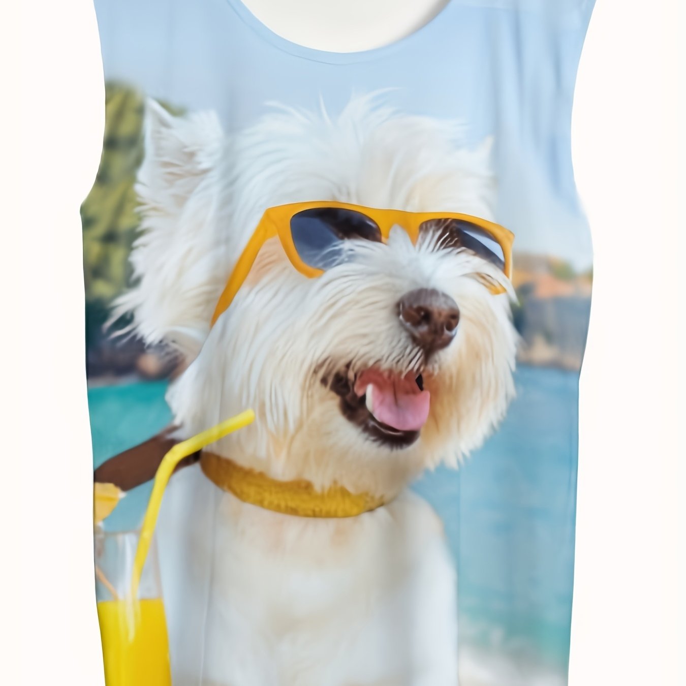 TEMU Custom Men's Plus-size Tank Tops, Photos Of Pet Dogs, Oversized Sleeveless Sports Vests, Casual Loose Breathable Custom Designs, Sleeveless