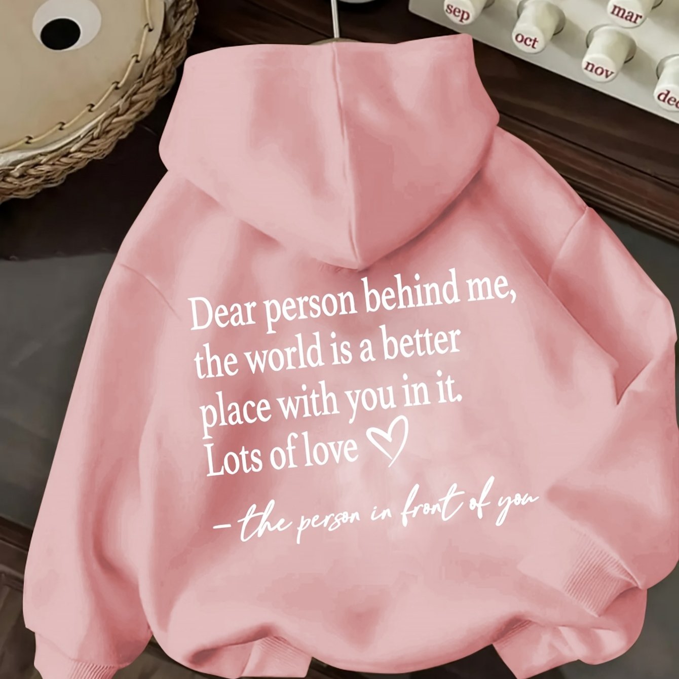 TEMU Message Women's Fashionable Casual Sports Hoodie With Back Print