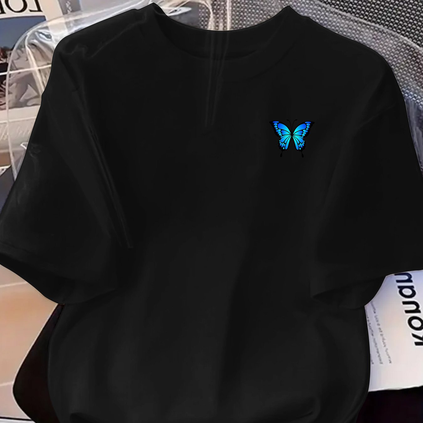 TEMU Women's Graphic T-shirt - 2026 With Design - Relaxed Fit Half-sleeve Korean Style Oversized Top - Casual Hip-hop Tee For Couples