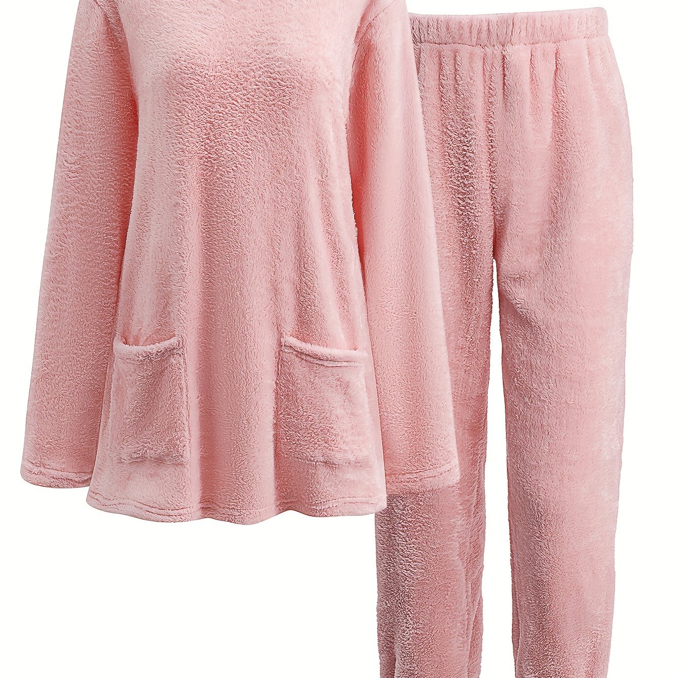 TEMU Without Print 2 Piece Set, Hoodie & Pants, Women's Clothing