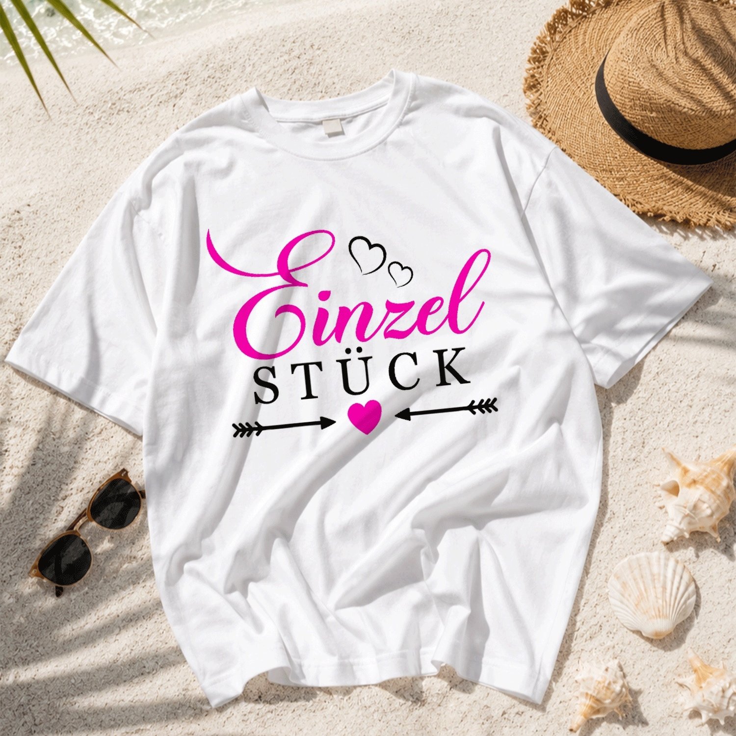 Image of Unique Sayings With Heart Women's Unique Sayings T-shirt Black Y2k Oversized Unisex T-shirt For Men Women Streetwear For Beach Photography& Holiday
