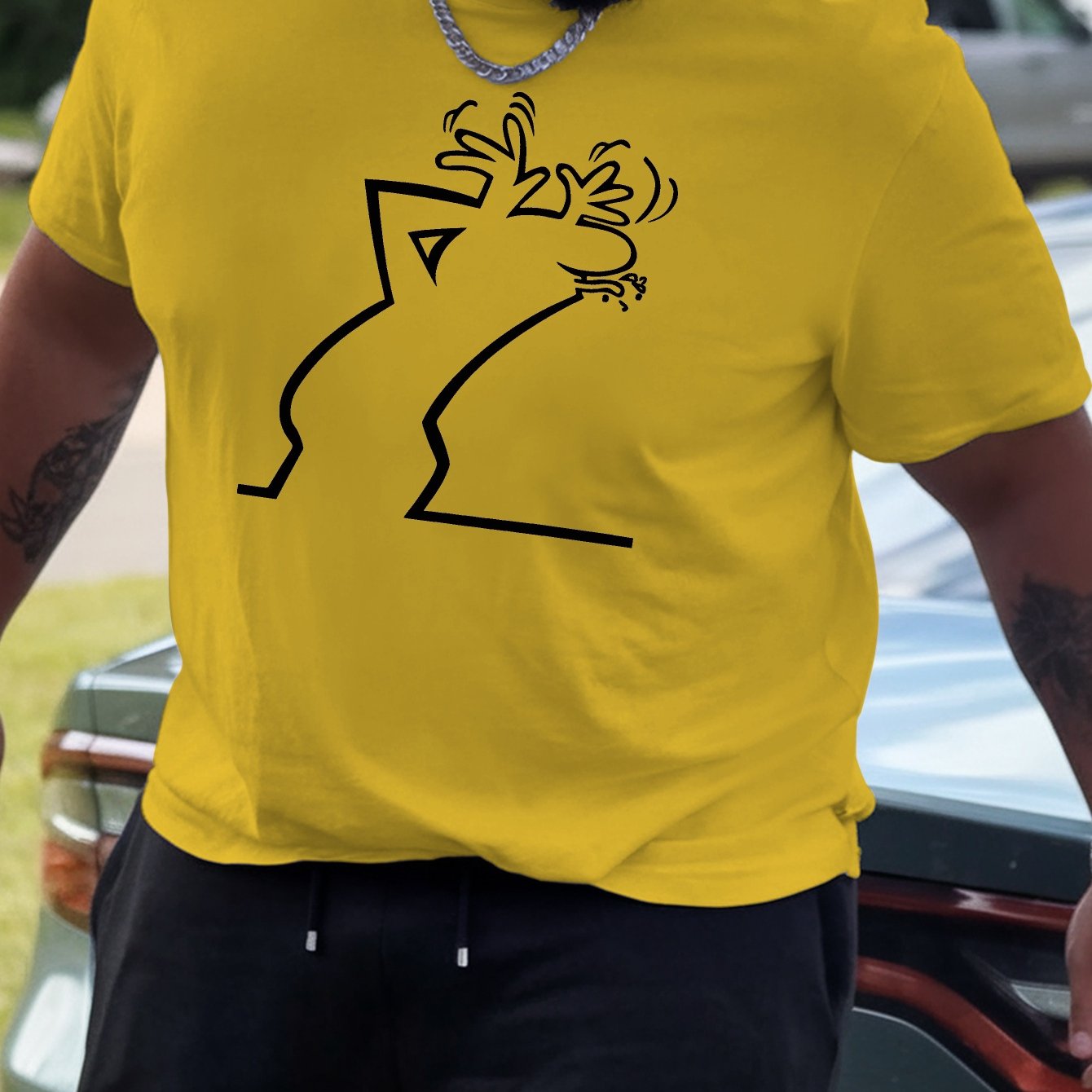 TEMU Hey, Yourself With This New Oversized Short-sleeve T-shirt Featuring Prints. A Loose-fitting, Plus-size For Spring And Summer, With A Round Neck