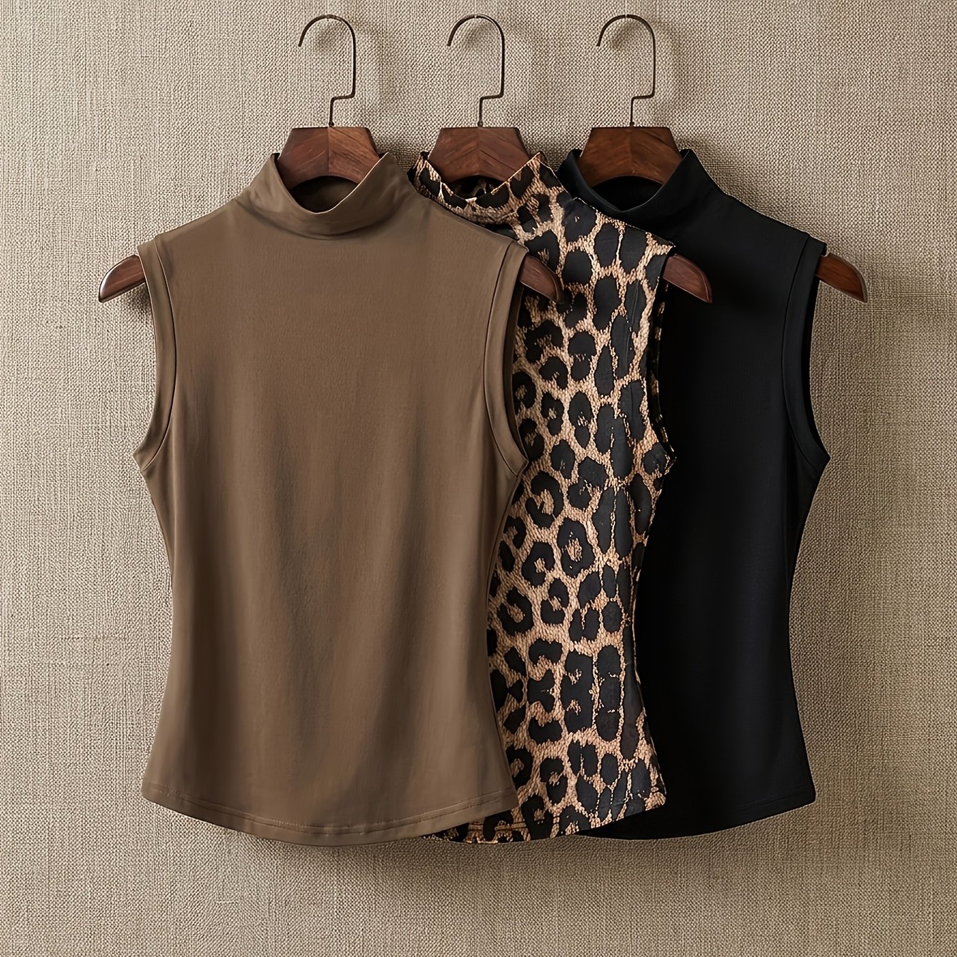 3pcs Women's Autumn/winter Simple And Versatile Sleeveless High-neck Tank Top,, Comfortable, Soft, And Versatile Commuter Base Layer Top Ytd