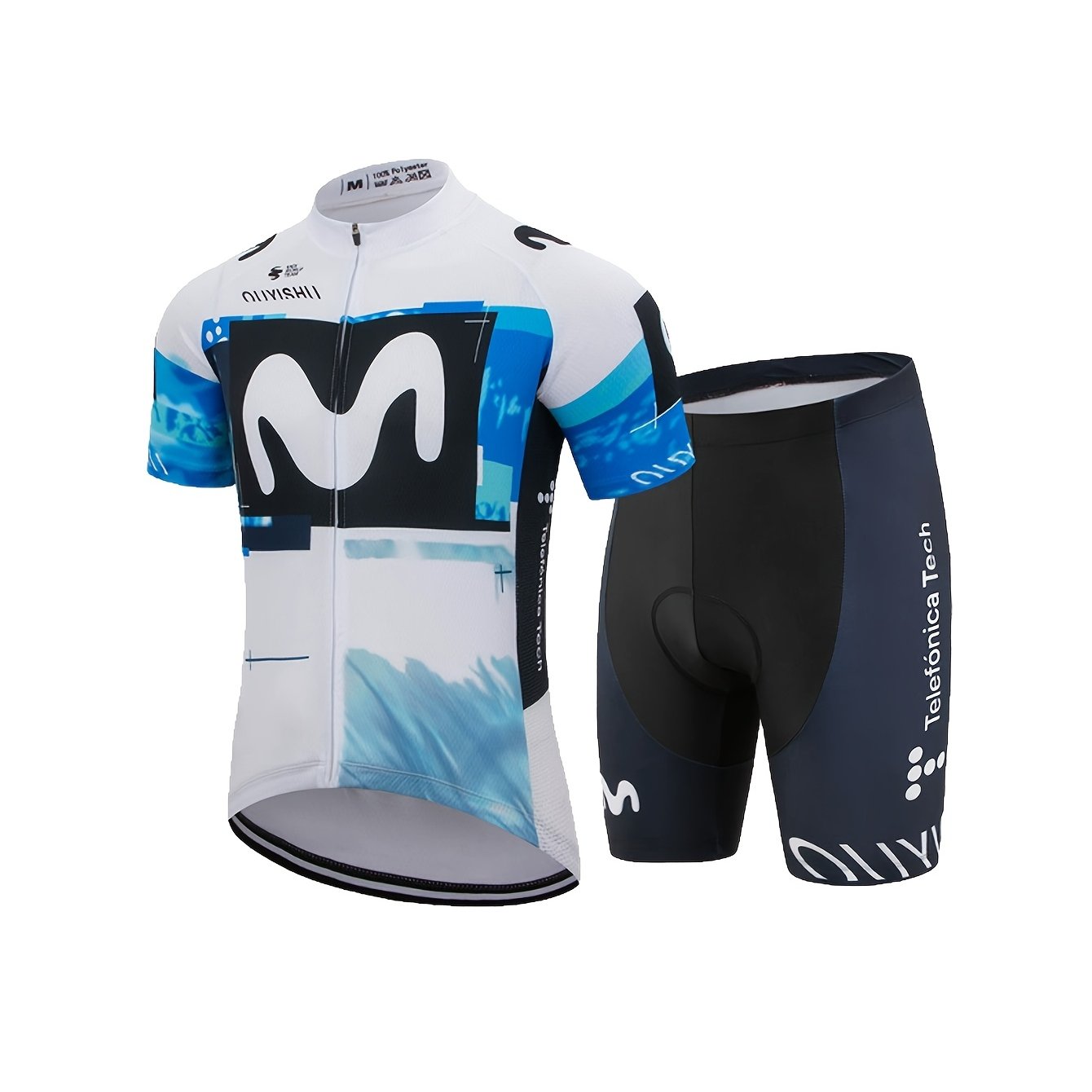 Men's Outdoor Sports Cycling Outfit Featuring A Short-sleeved Top And Shorts