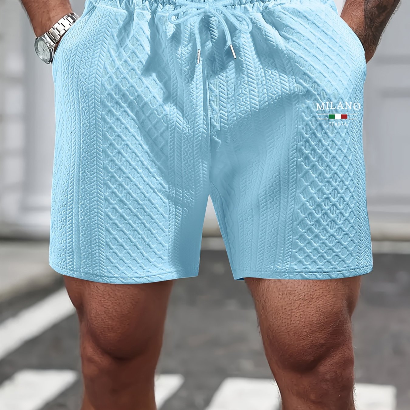 TEMU Men's Breathable Loose-fit Print Shorts - Summer Athletic & Casual Outdoor Shorts With Lettering, Machine Washable Suitable For Sports, Gym,,
