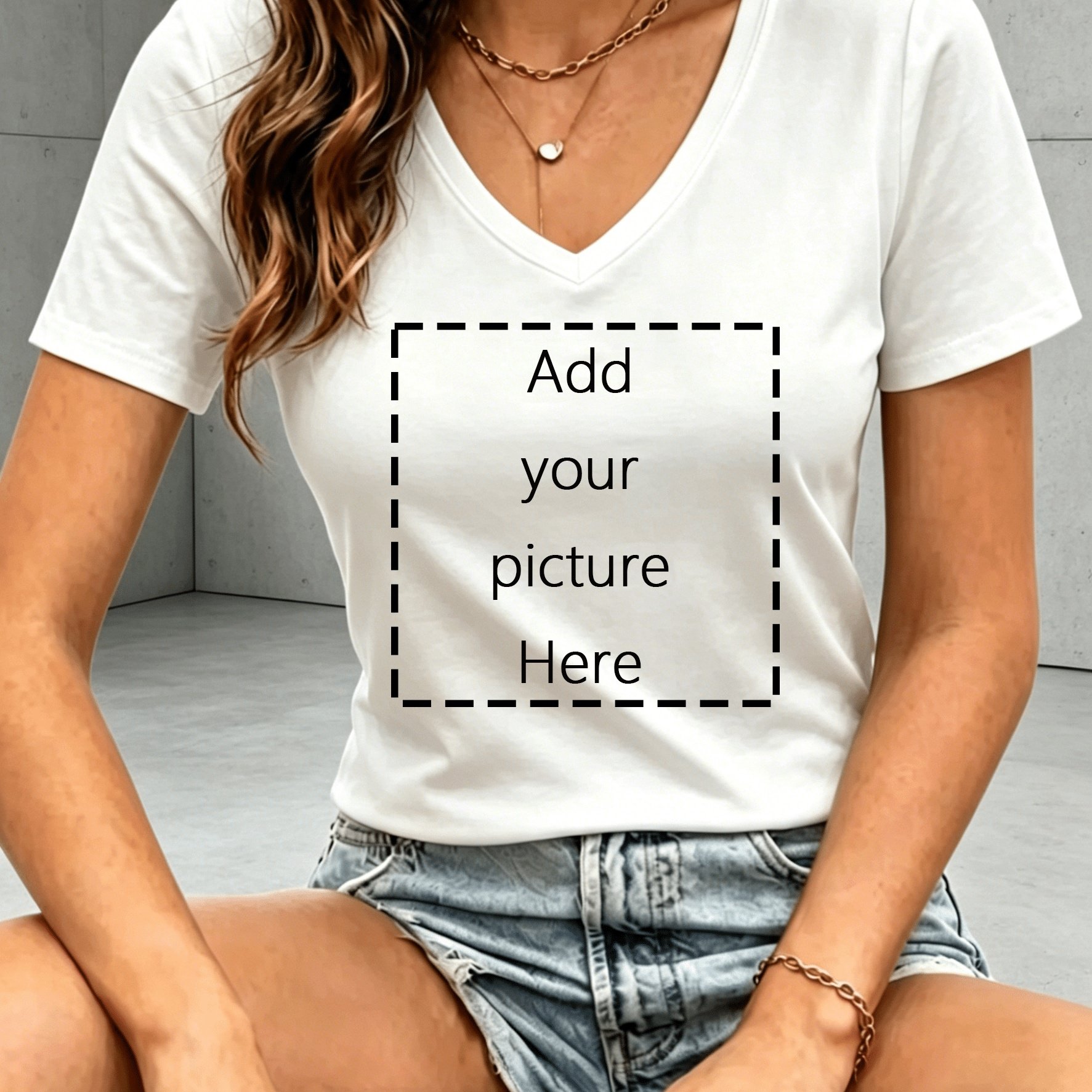 TEMU Women's Custom -neck T-shirt - Personalized Short-sleeve Blouse Diy Top With Your Own Patterns/text, Soft Breathable Fabric Suitable For Casual