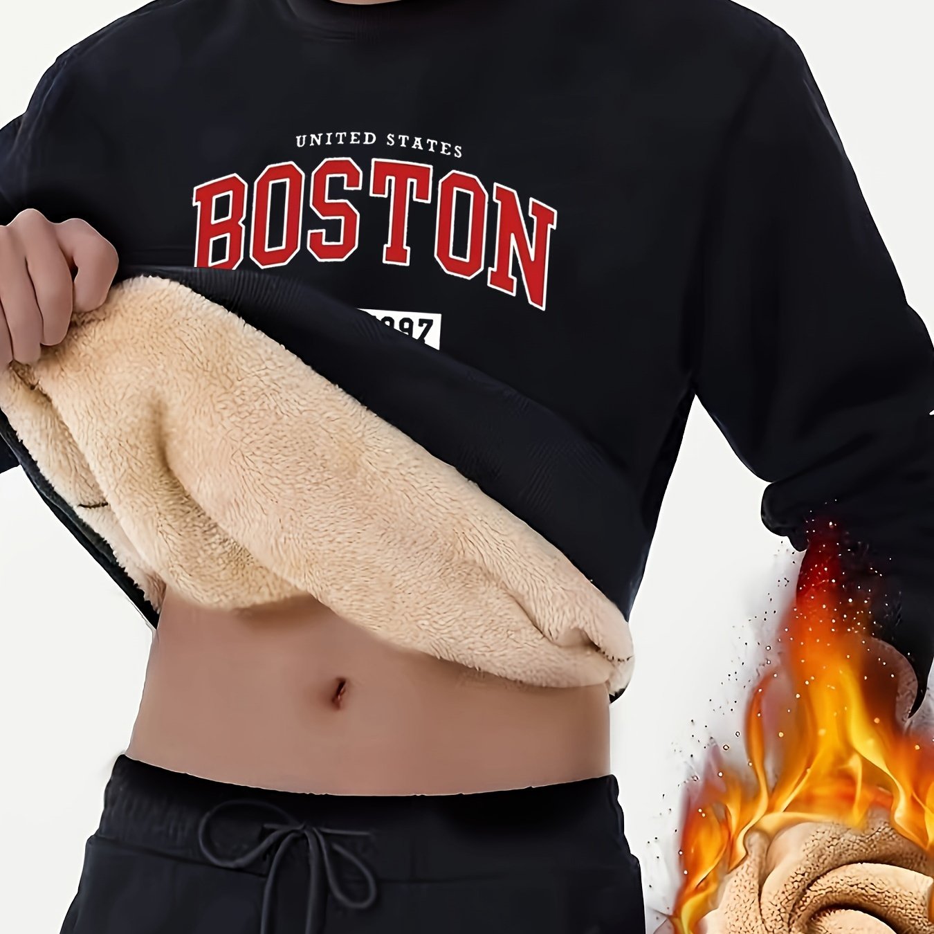 Plus-size Men's Thickened Fleece Sweatshirt For Autumn And Winter, Plus Size