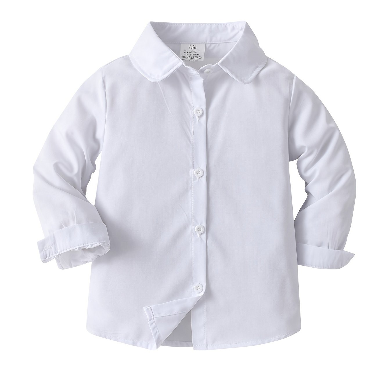 Image of Christmas Gift, Girls' New Autumn Winter Long Sleeve, Long Sleeve Shirt, Formal Blouse, Casual Party Cardigan White Shirt