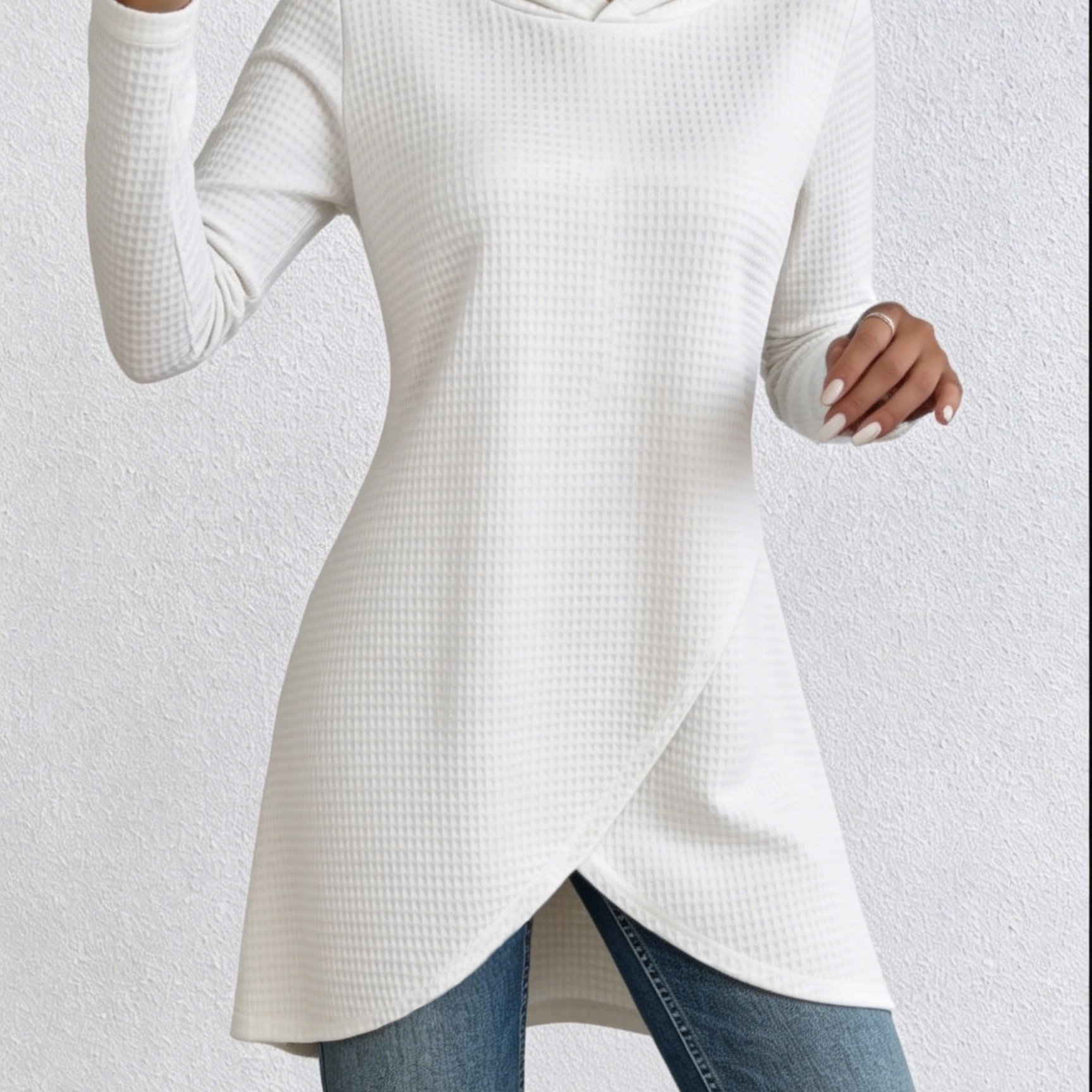 TEMU Haut à capuche uni, tendance et élégant pour femme