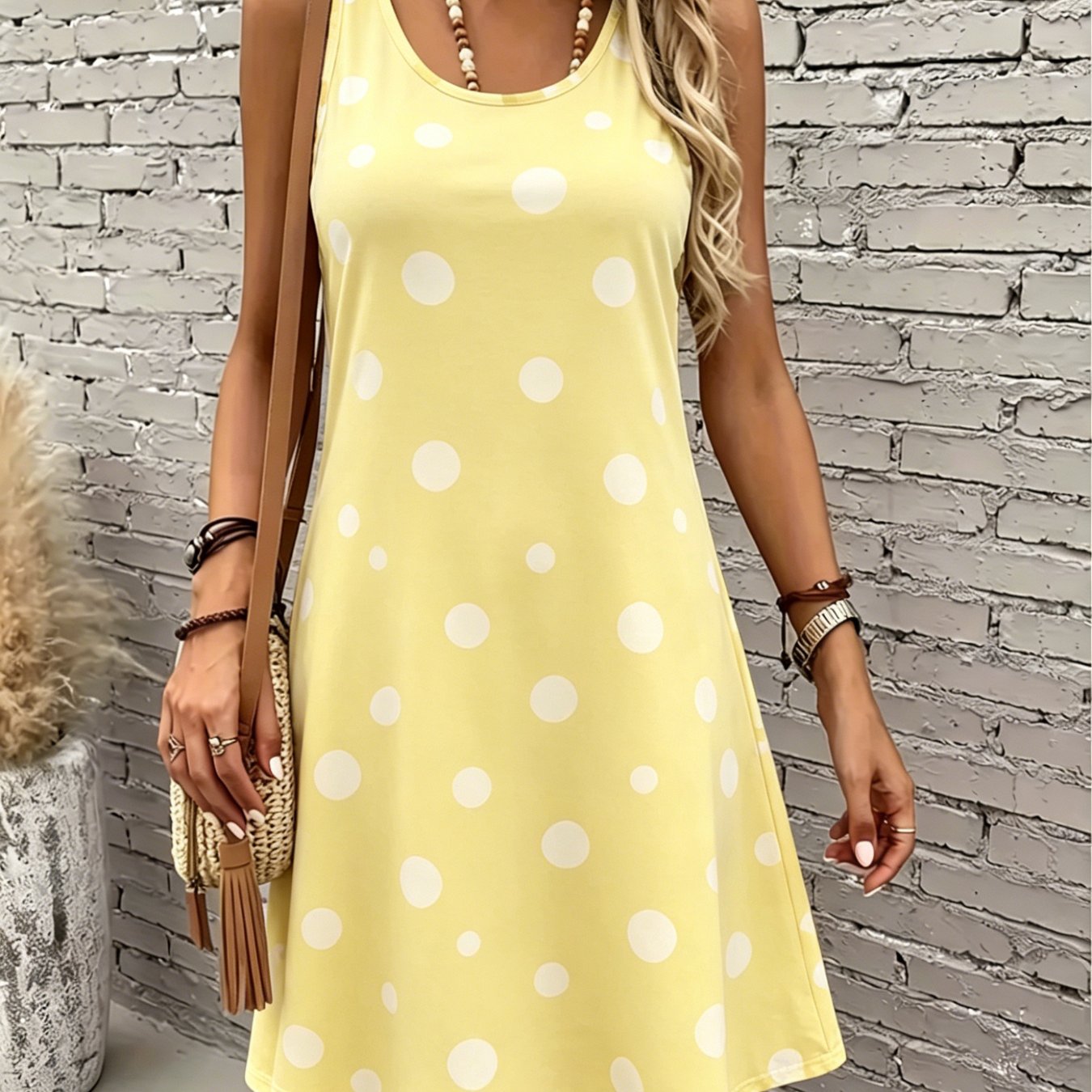 TEMU Women's Sleeveless Dress, Soft Comfortable Fabric, Casual Elegant For Parties And Daily Wear, Spring Summer Fall Versatile, Casual Formal