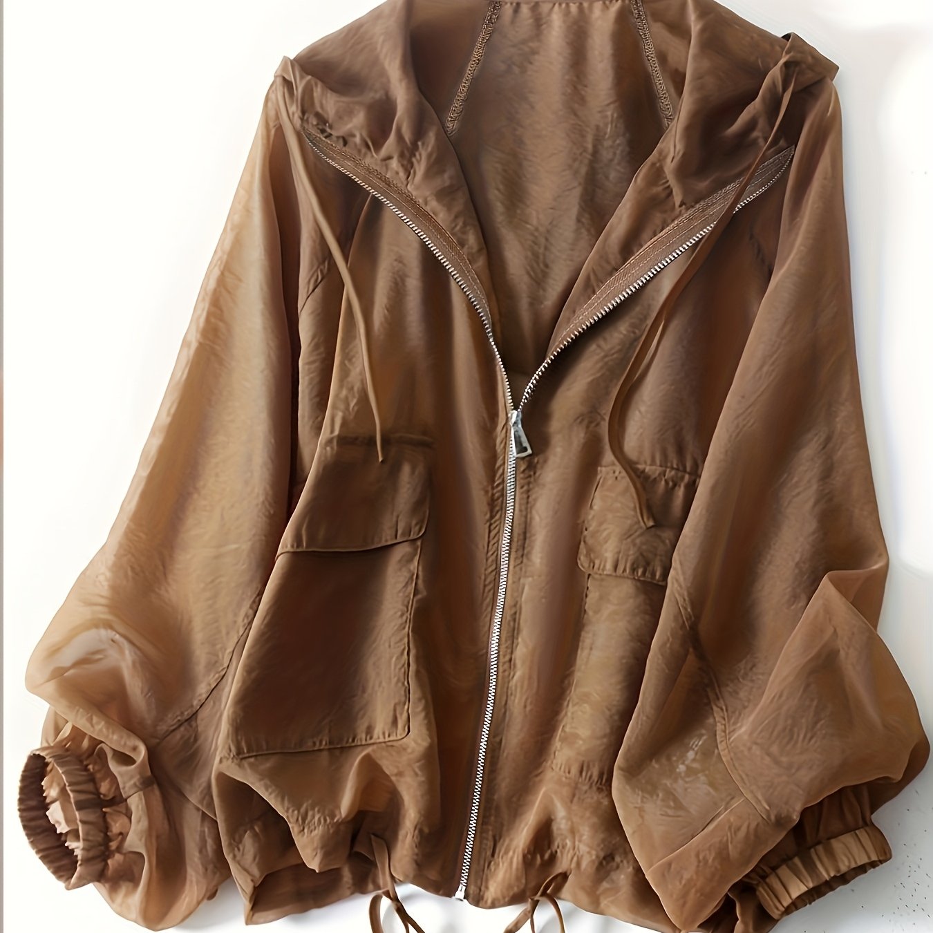 E-shop Hochwertige, leichte, atmungsaktive, dünne Überjacke im koreanischen Stil für Damen, Sommer ~ JU leichtes Oberteil mit lockerer Passform,