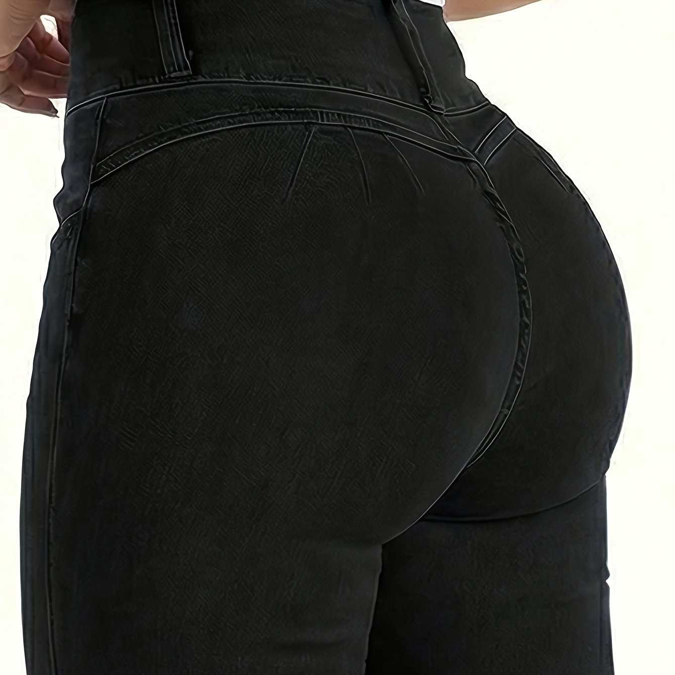 Image of Wide Waistband, Button-up, Hip-lifting Women's Skinny Jeans, Women's Denim Tight-fitting Casual Skinny Jeans