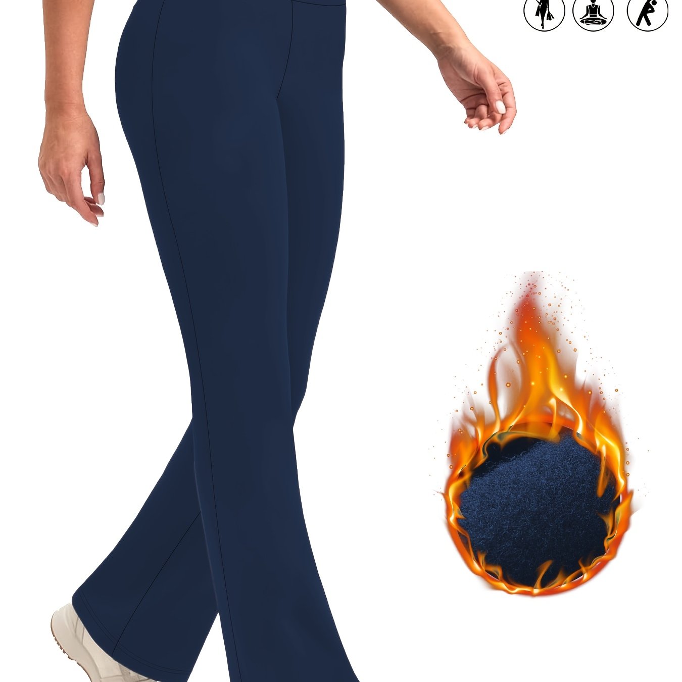 TEMU Leggings a da donna in pile ultra-, pantaloni a vita con controllo , adatti per sport, palestra e abbigliamento per freddo