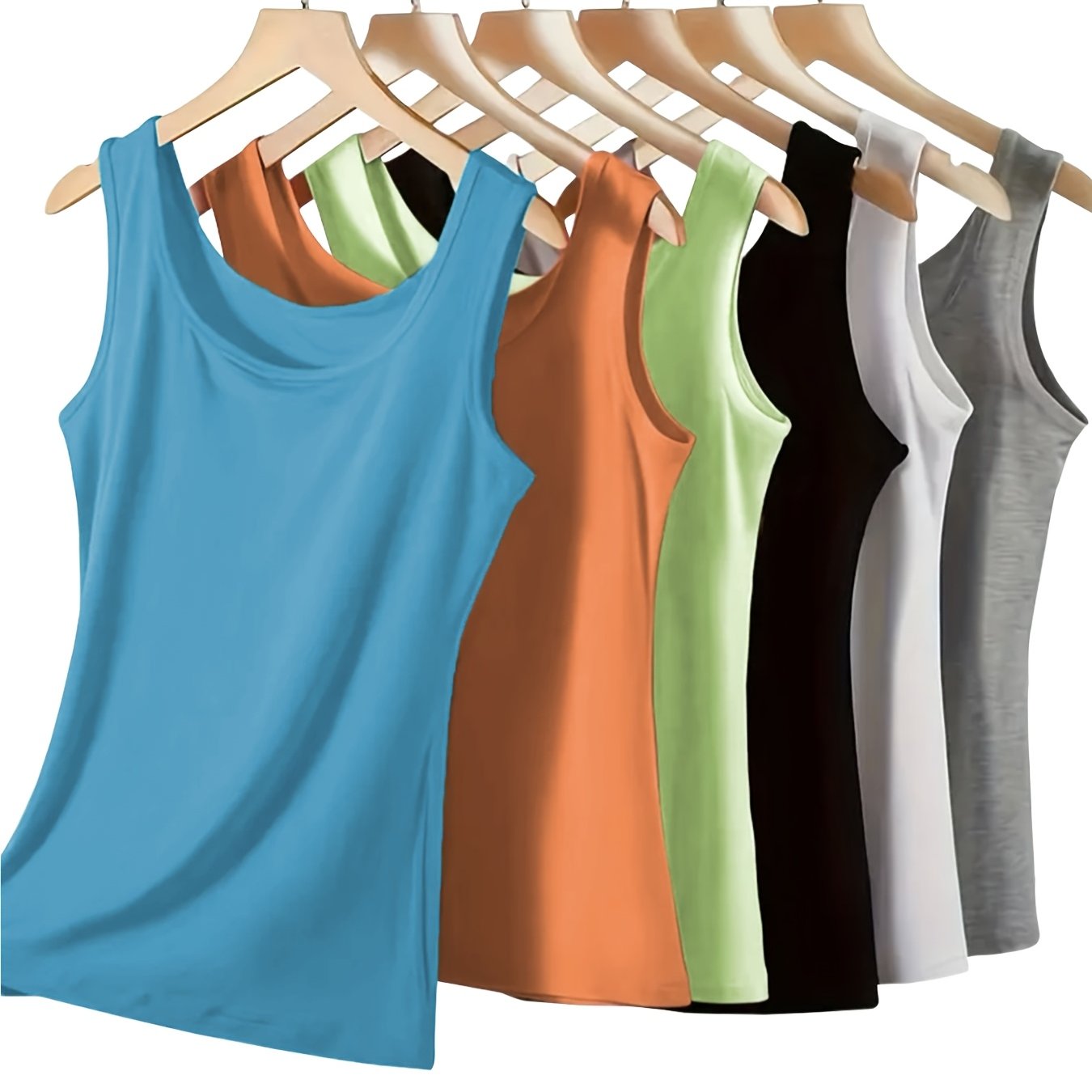 Image of 6pcs Set Elegant And Women's Backless Vest Women's Summer Versatile Undershirt Undershirt Sleeveless Top Multifunctional Women's Vest