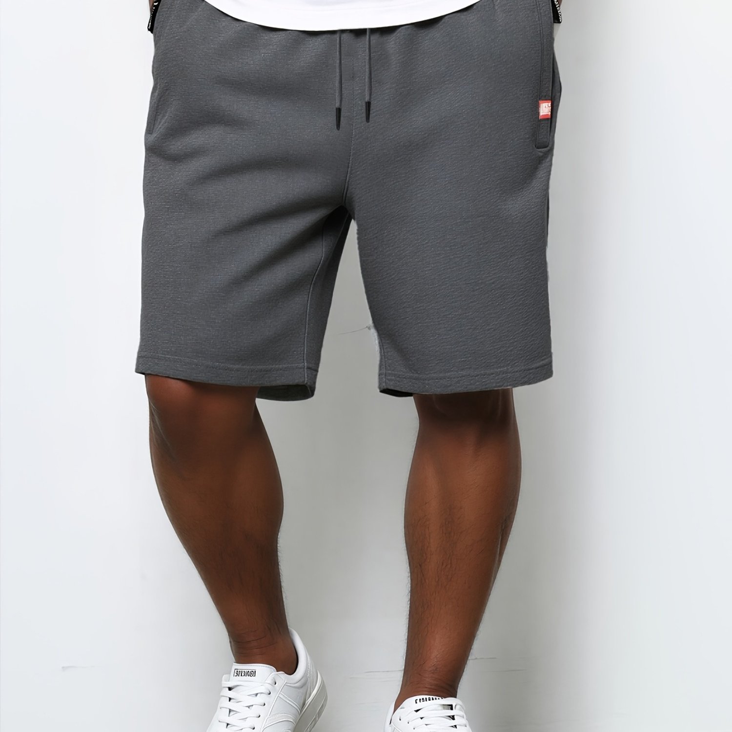 E-shop Stylische Herren Sportshorts in verschiedenen Farben, mit doppelten Seitentaschen mit Reißverschluss und Kordelzugbund, für Sommeroutfits,