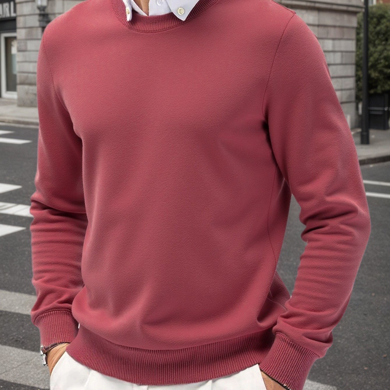 [sojiri And Niu Zai Cool] Fashion Stretch Style Men's Sweater Spring/autumn Neck Warm Base Layer Knit Top