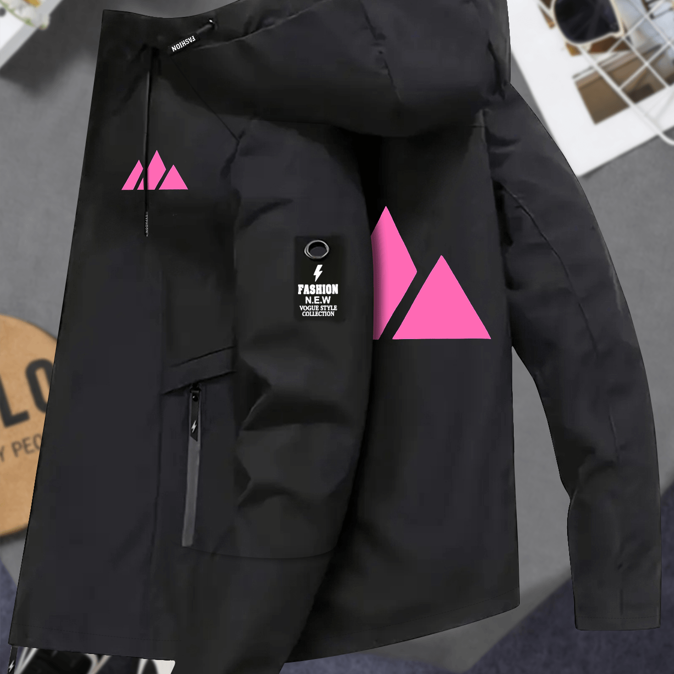 TEMU Easy Print Women's Jacket, Lightweight Warm Women's Long Sleeve Zipper With Pockets And Hood, Casual Women's Zipper Top Versatile Coat