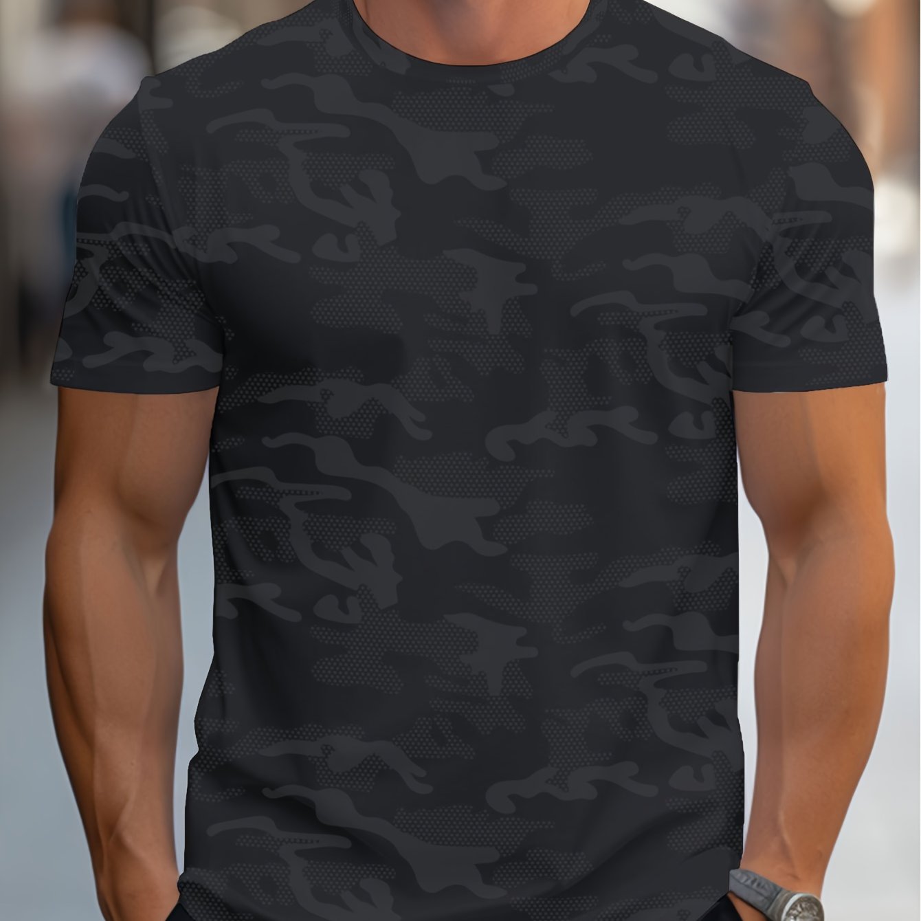 Men's Cooling Quick Dry T-shirt Summer Thin Loose Plus Size Printed Athletic Outdoor Breathable Lightweight Short Sleeve Tee