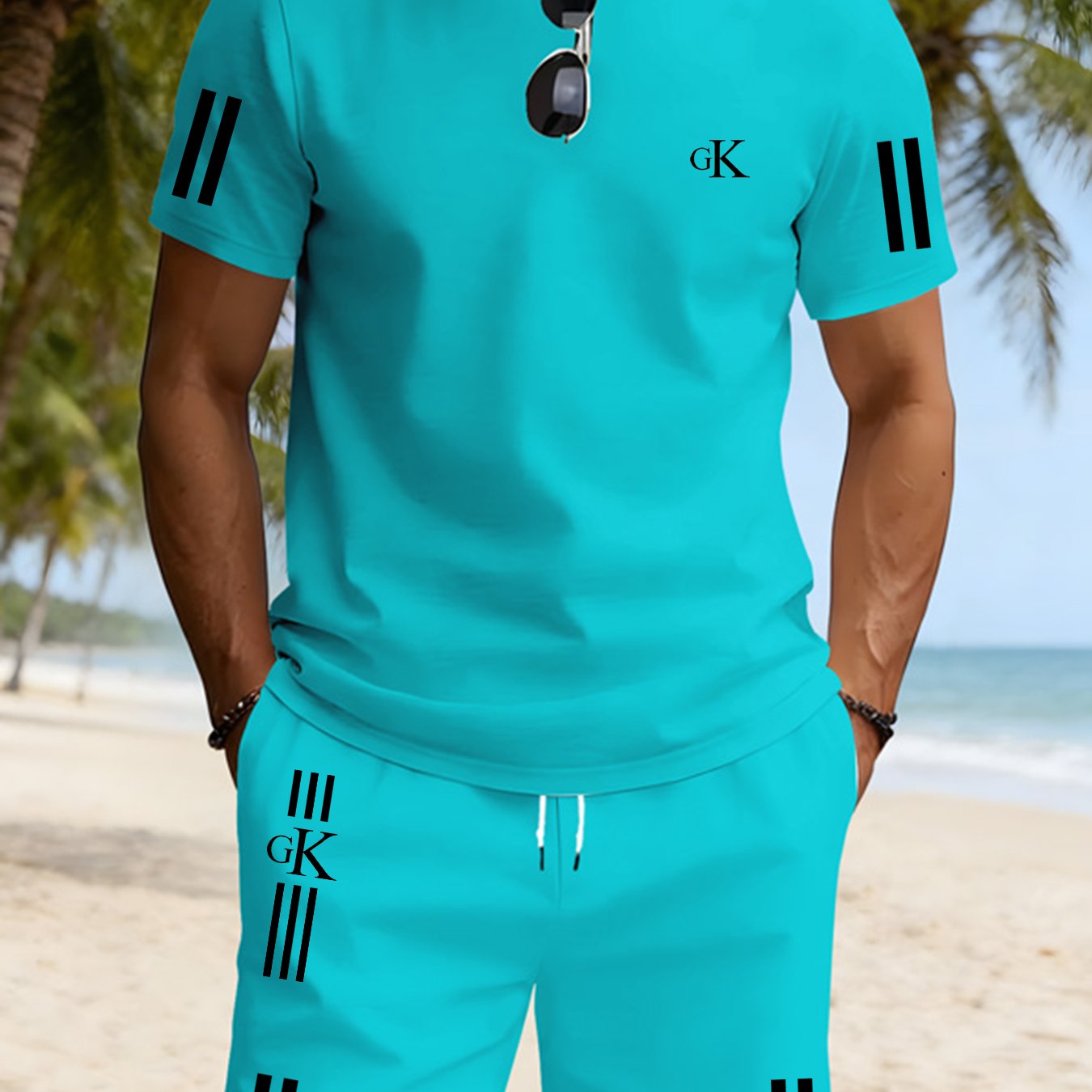 TEMU Completo estivo da 2026 facile da abbinare, composto da maglietta a maniche corte e pantaloni, , per lavoro, , sport e pendolarismo. Moda trendy