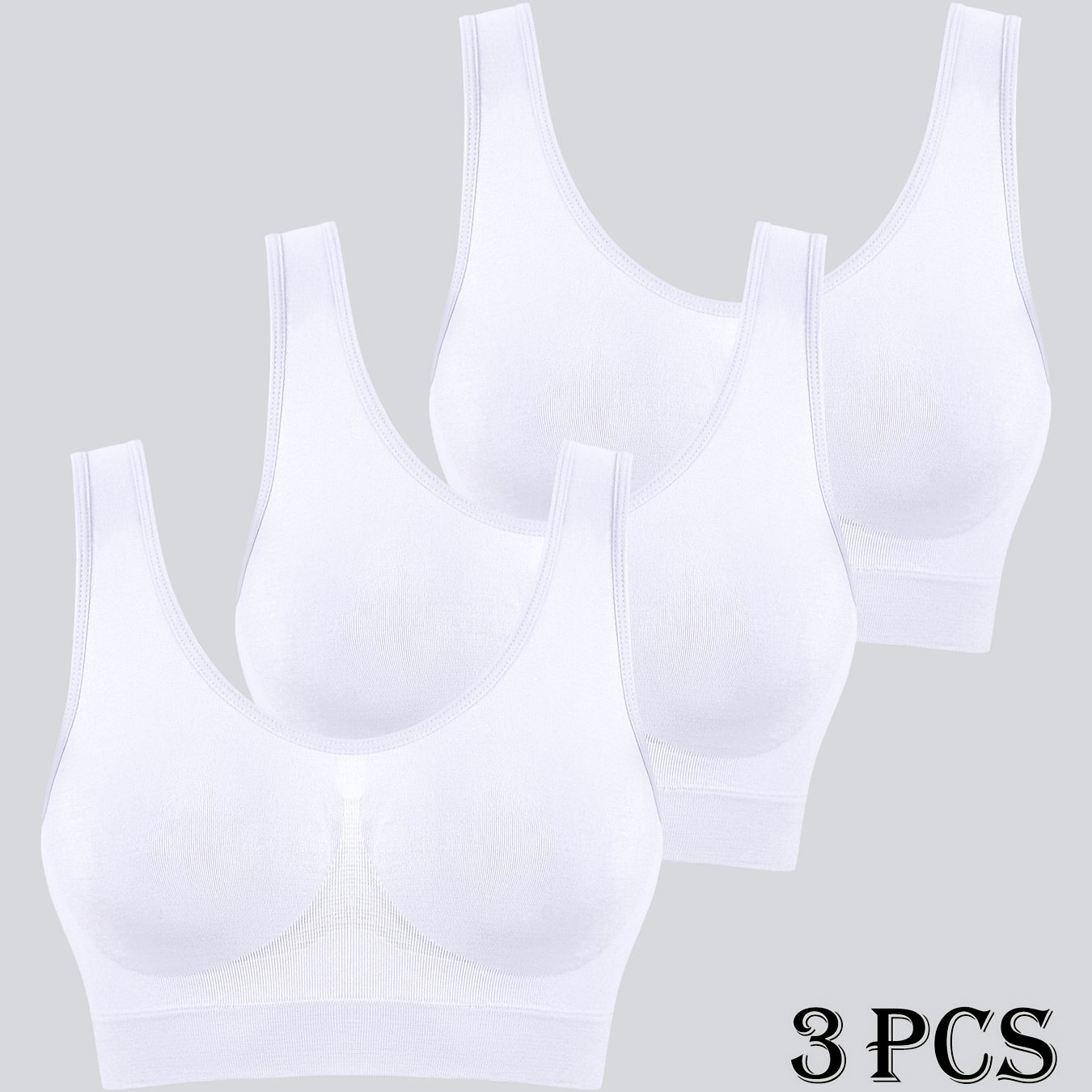 Image of Set Of 3 Seamless Sports Bras For Women, Comfortable For Running, Thin Single-layer Sports Underwear