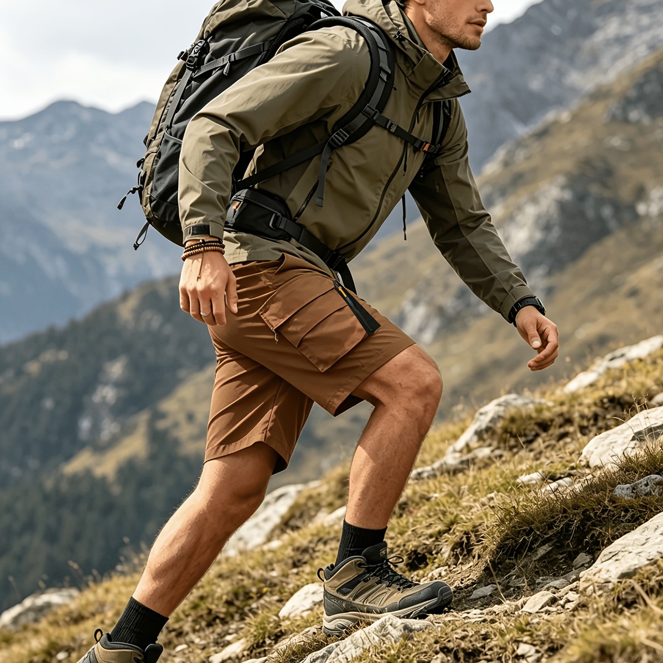 TEMU 7 Color Options, Men's Summer Casual Quick-dry Pants, Lightweight Outdoor Sports Shorts, Zippered Pockets