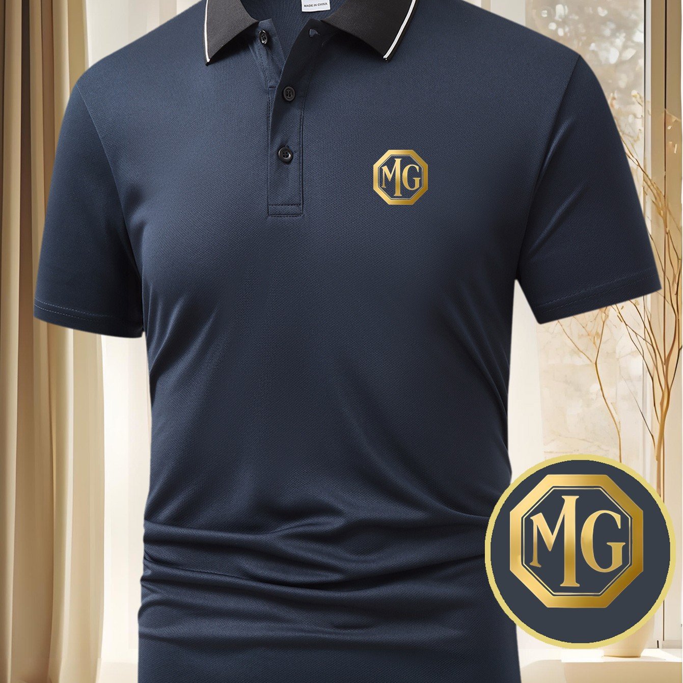 TEMU Men's "for Mg" Graphic Print Shirt, Short-sleeve Lightweight Performance T-shirt, Casual Sporty Style Stretchy Comfortable Quick-dry Versatile