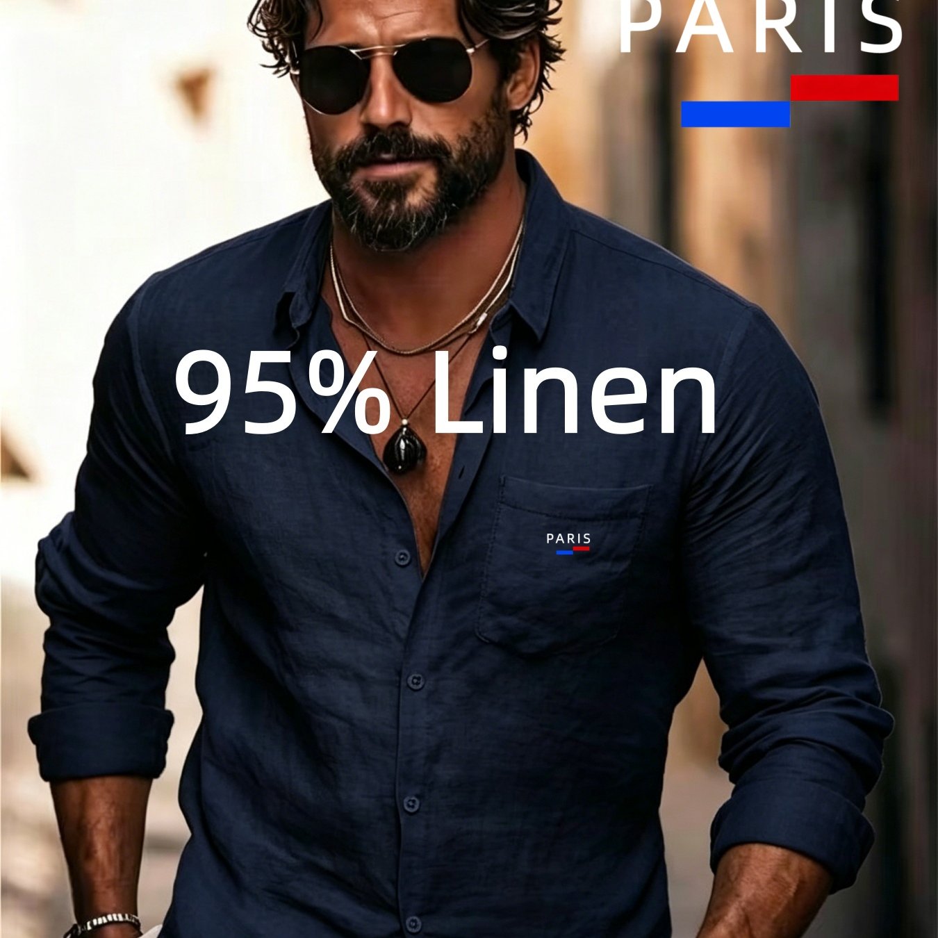 Men's Casual Shirt, Logo Design, Solid Color, Comfortable, Non-stretch, Woven, Button- Collar, Spring/summer Collection